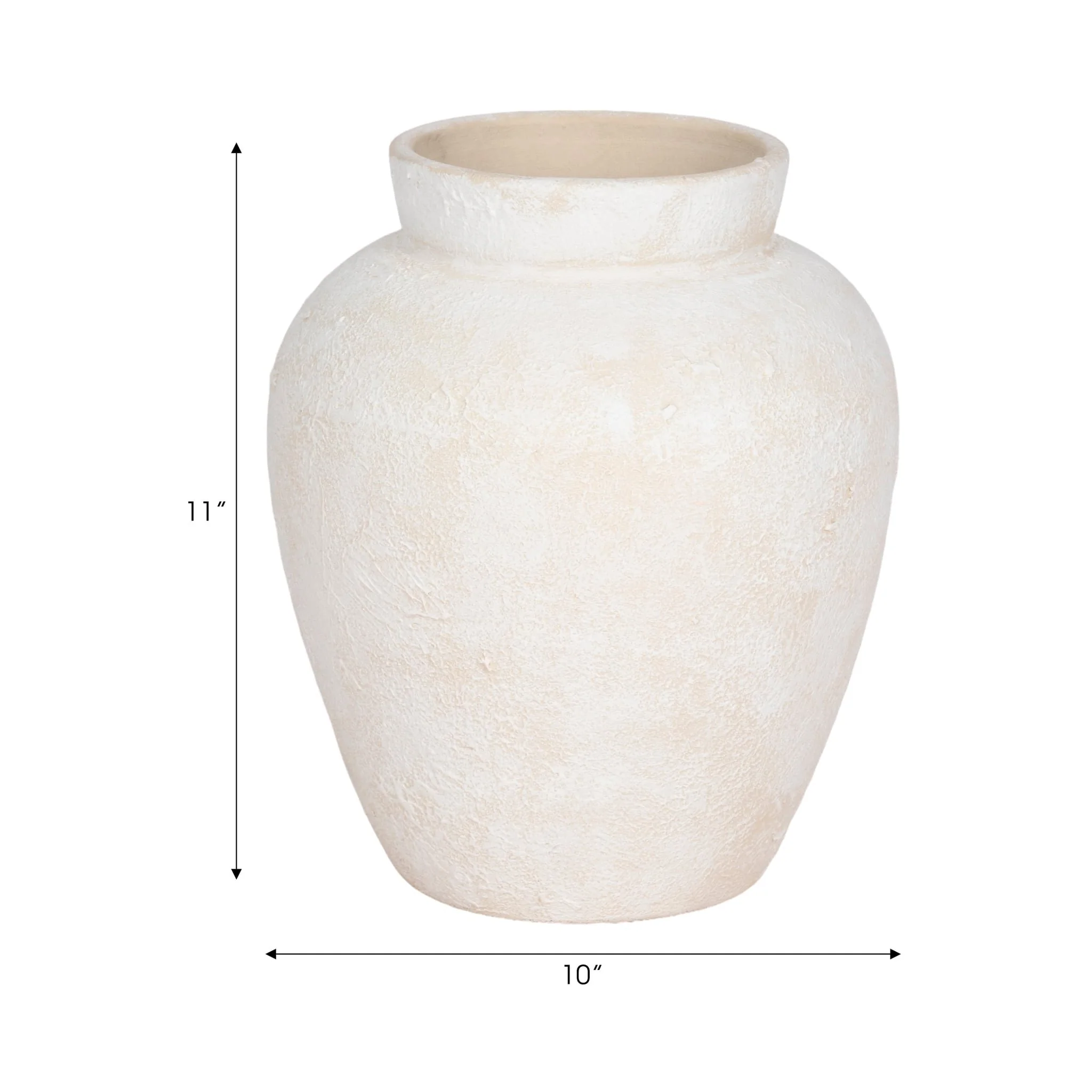 11" Textured Terracotta Vase, Ivory - Image 7