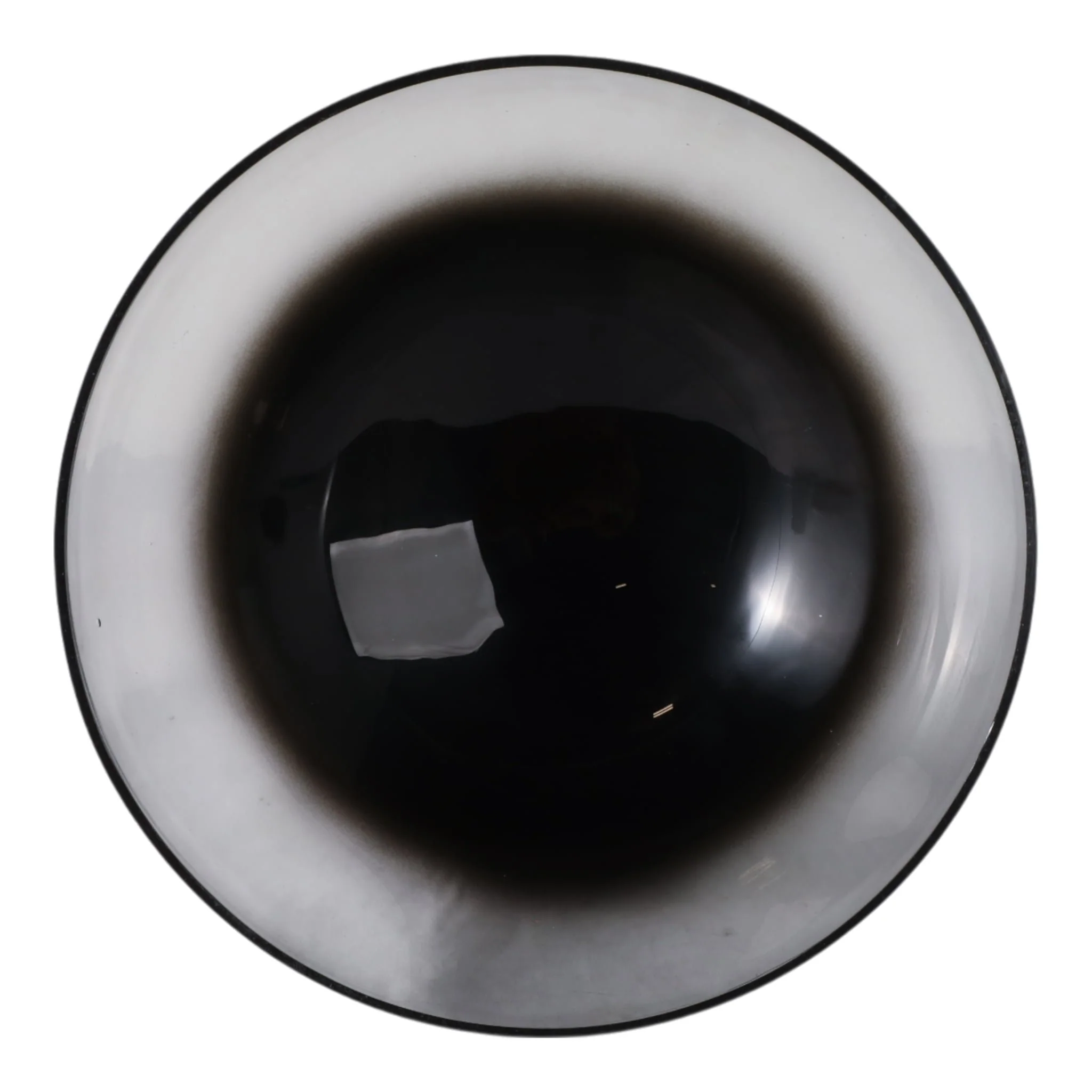 11x10" Glass Bowl On Rock Pedestal, Black/silver - Image 6