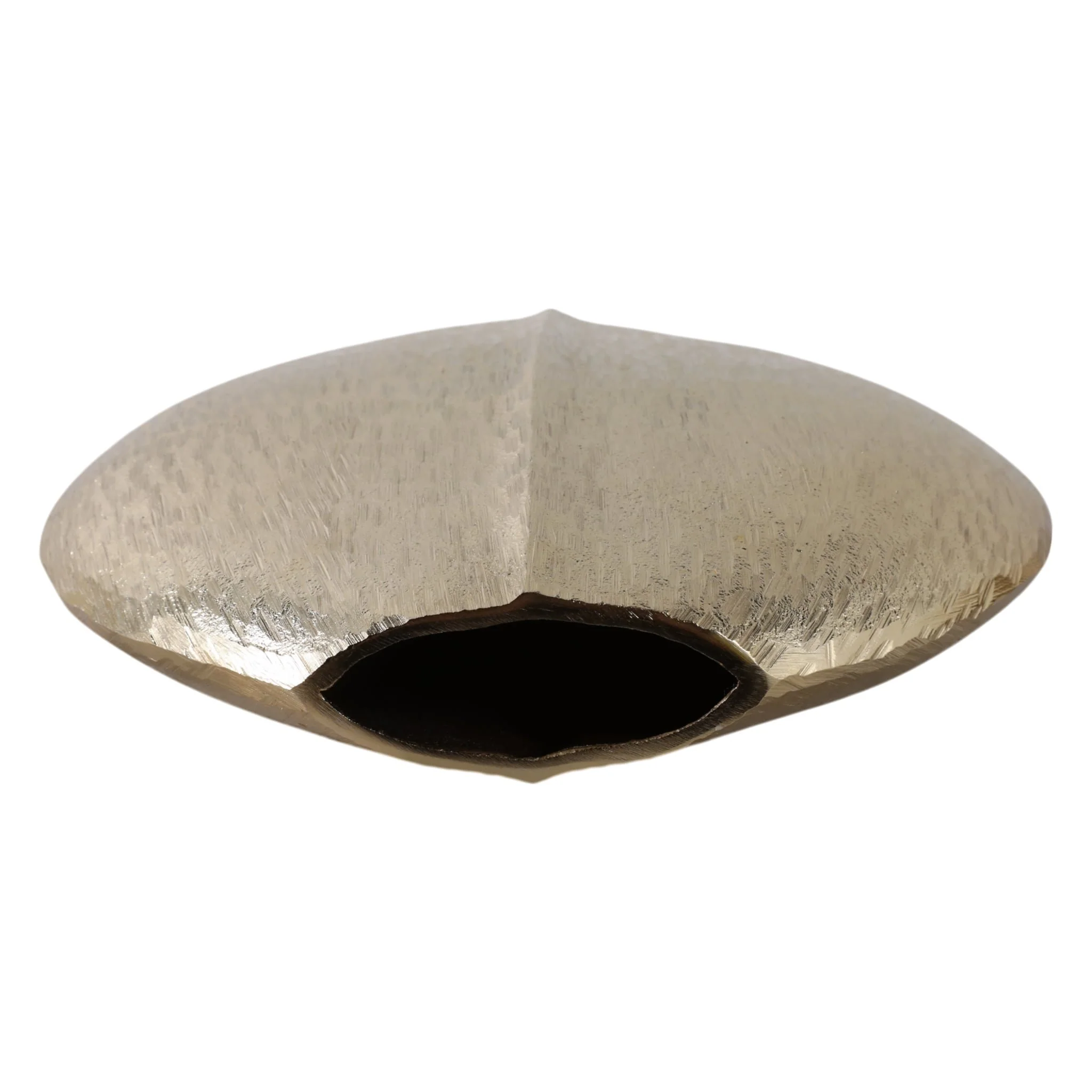 11x10" Modern Round Metal Vase, Gold - Image 6