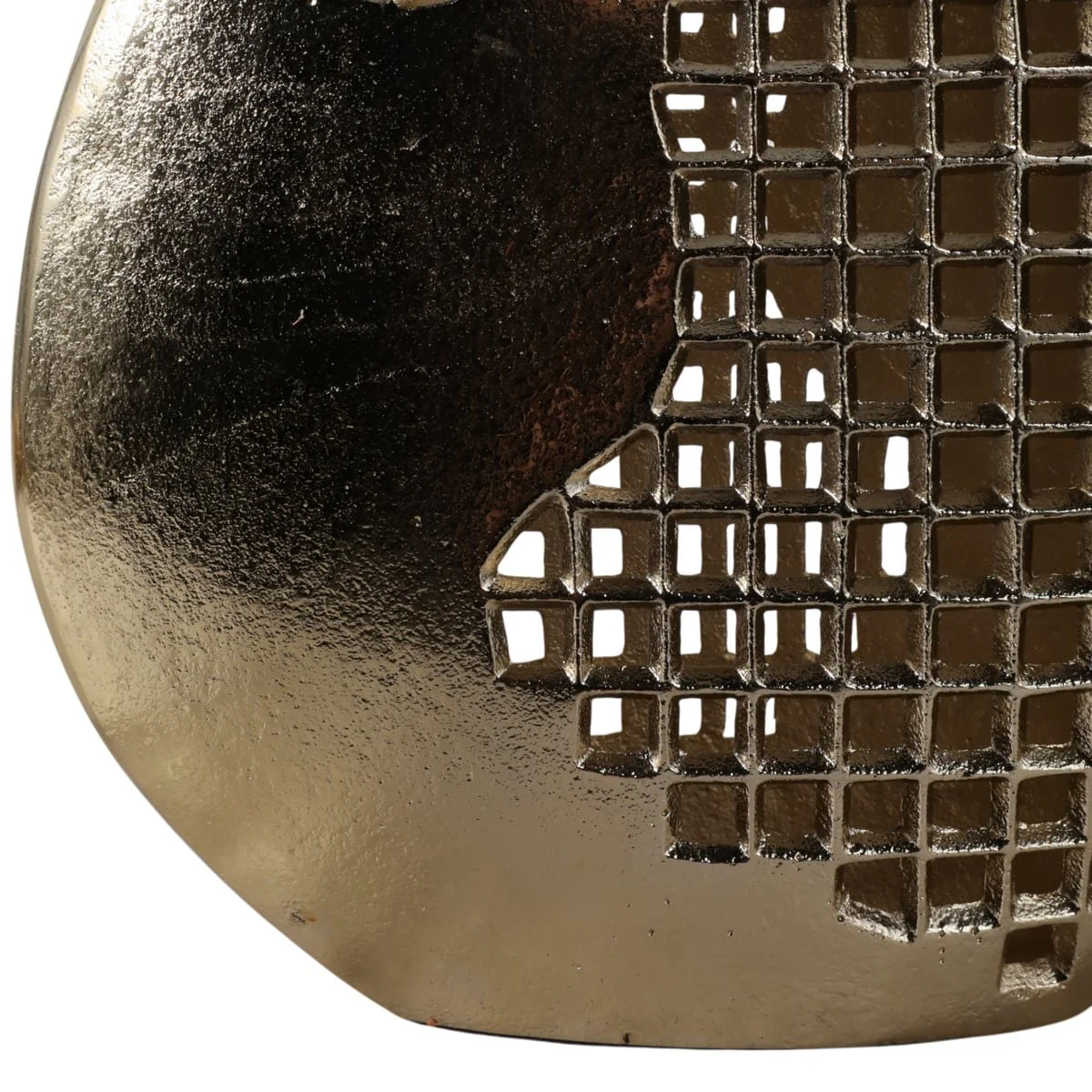 11x10" Partial Mesh Metal Vase, Gold - Image 5