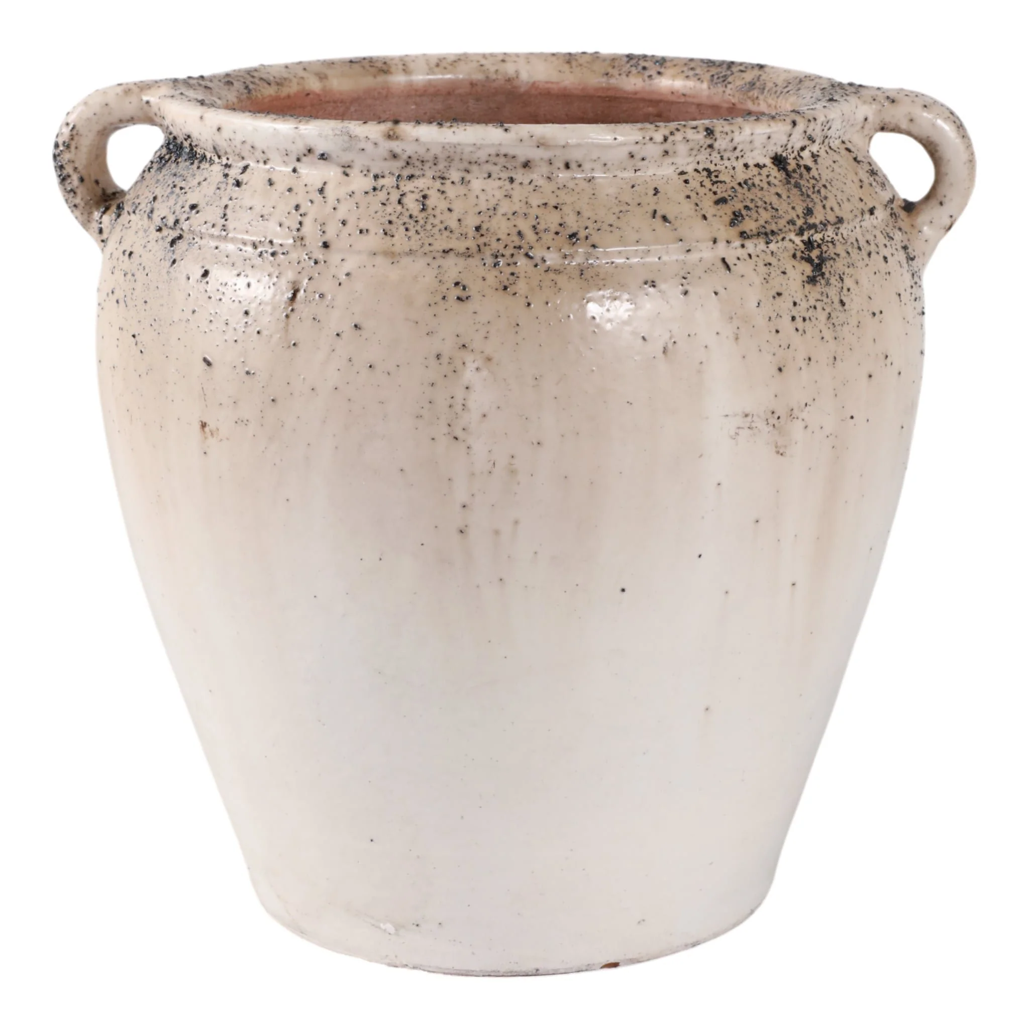 11x10" Textured Terracotta 2-handle Vase,ivry/brwn - Image 4