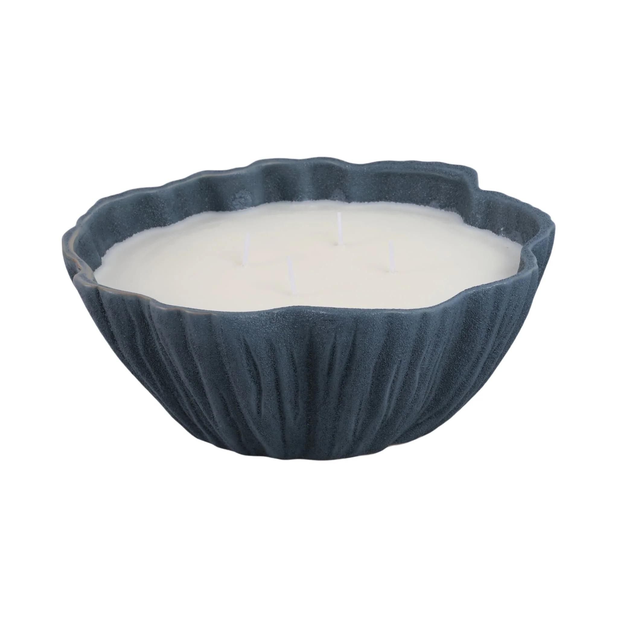 11x11" 44 Oz Pink Beach Wavy Candle, Blue - Image 2