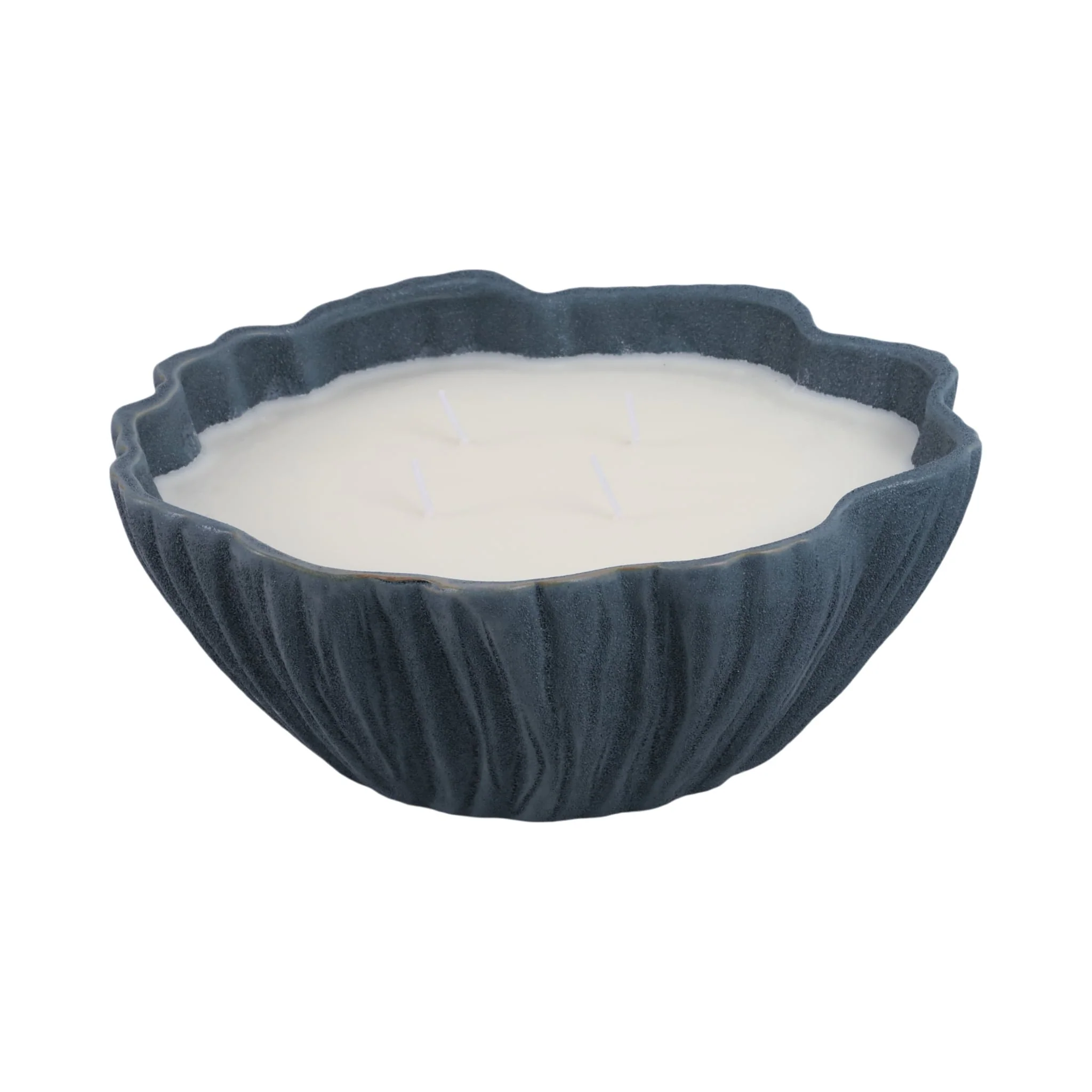11x11" 44 Oz Pink Beach Wavy Candle, Blue - Image 3