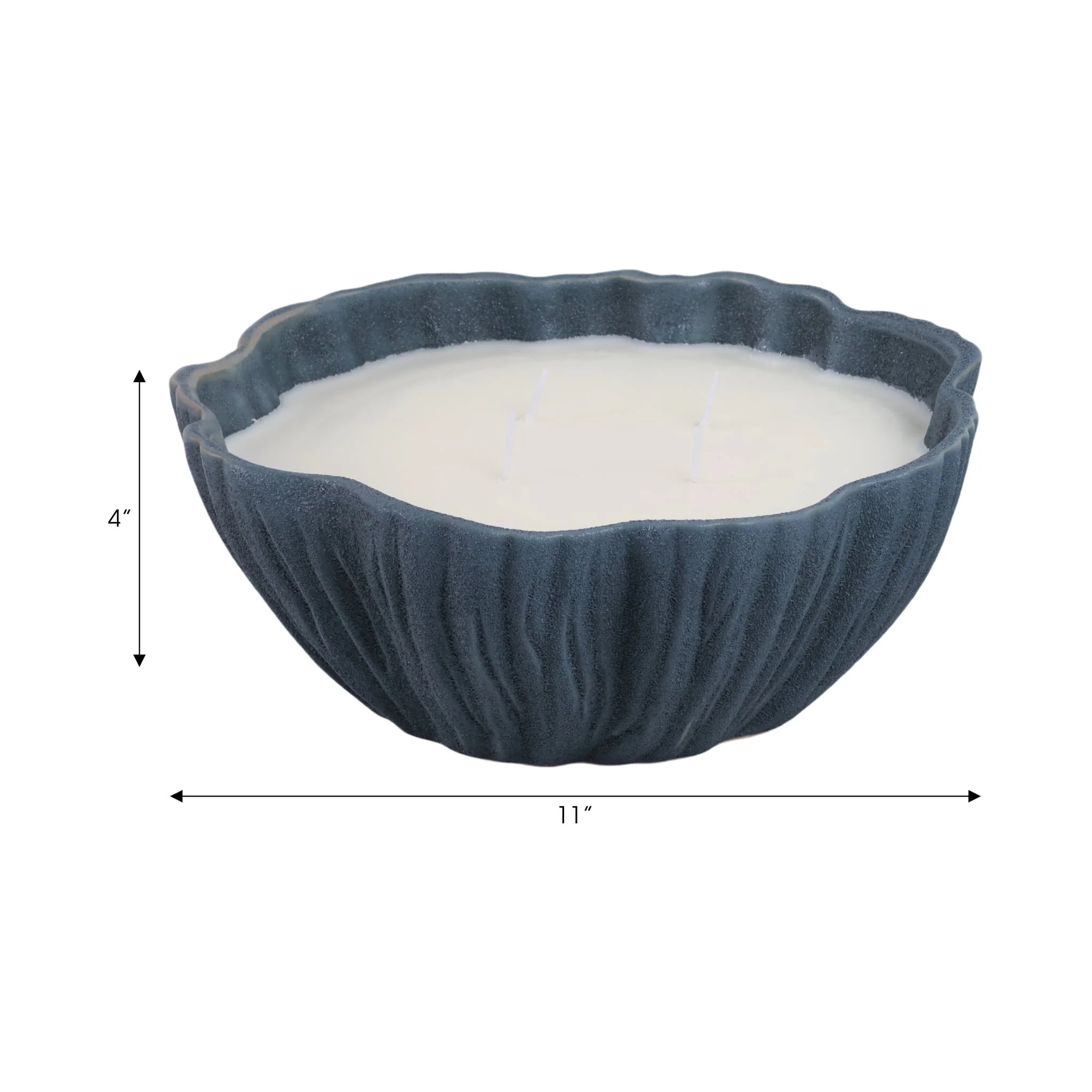 11x11" 44 Oz Pink Beach Wavy Candle, Blue - Image 9