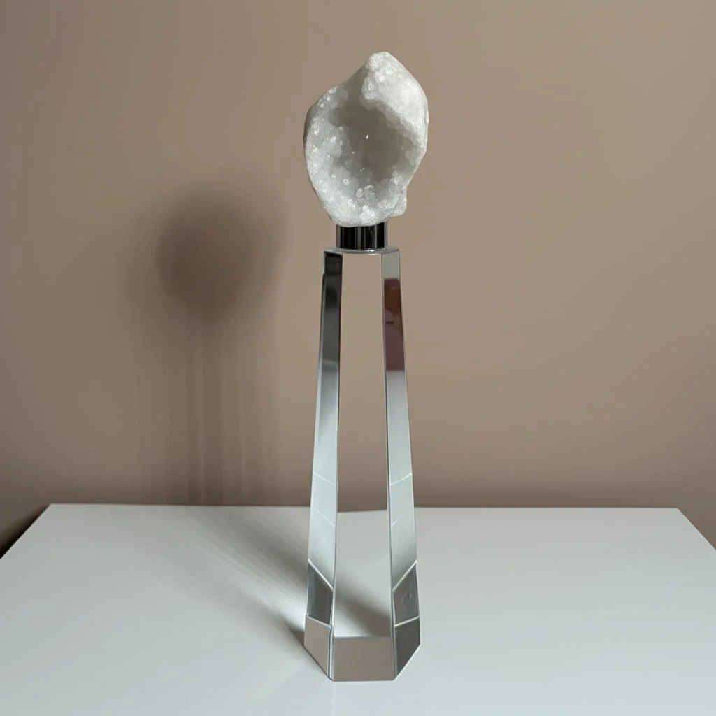 11x2" Agate On Crystal Base, White/clear - Image 10