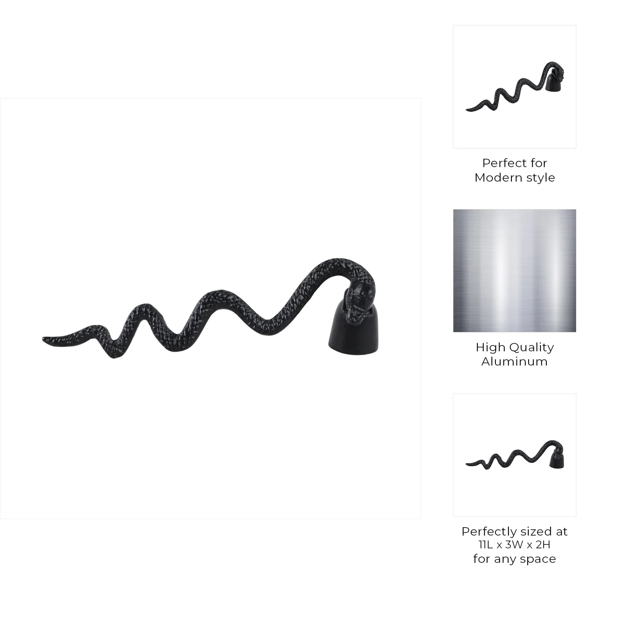 11x3" Metal Snake Candle Snuffer, Black - Image 9