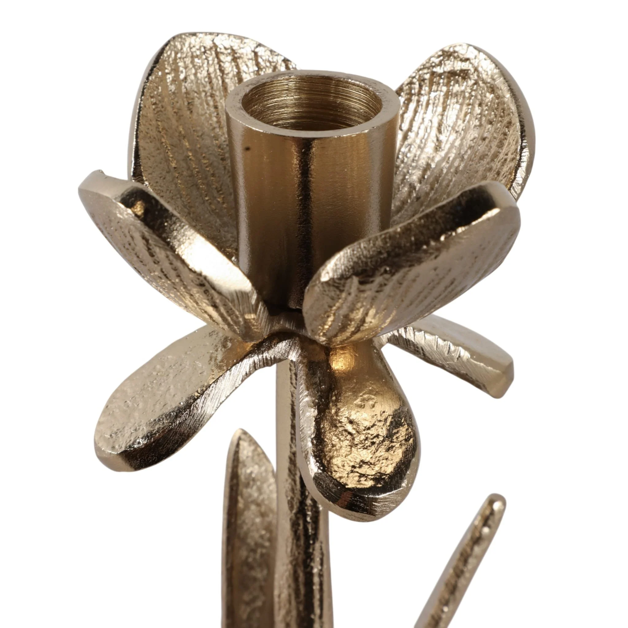 11x4" Flower Bloom Taper Holder, Champagne - Image 6