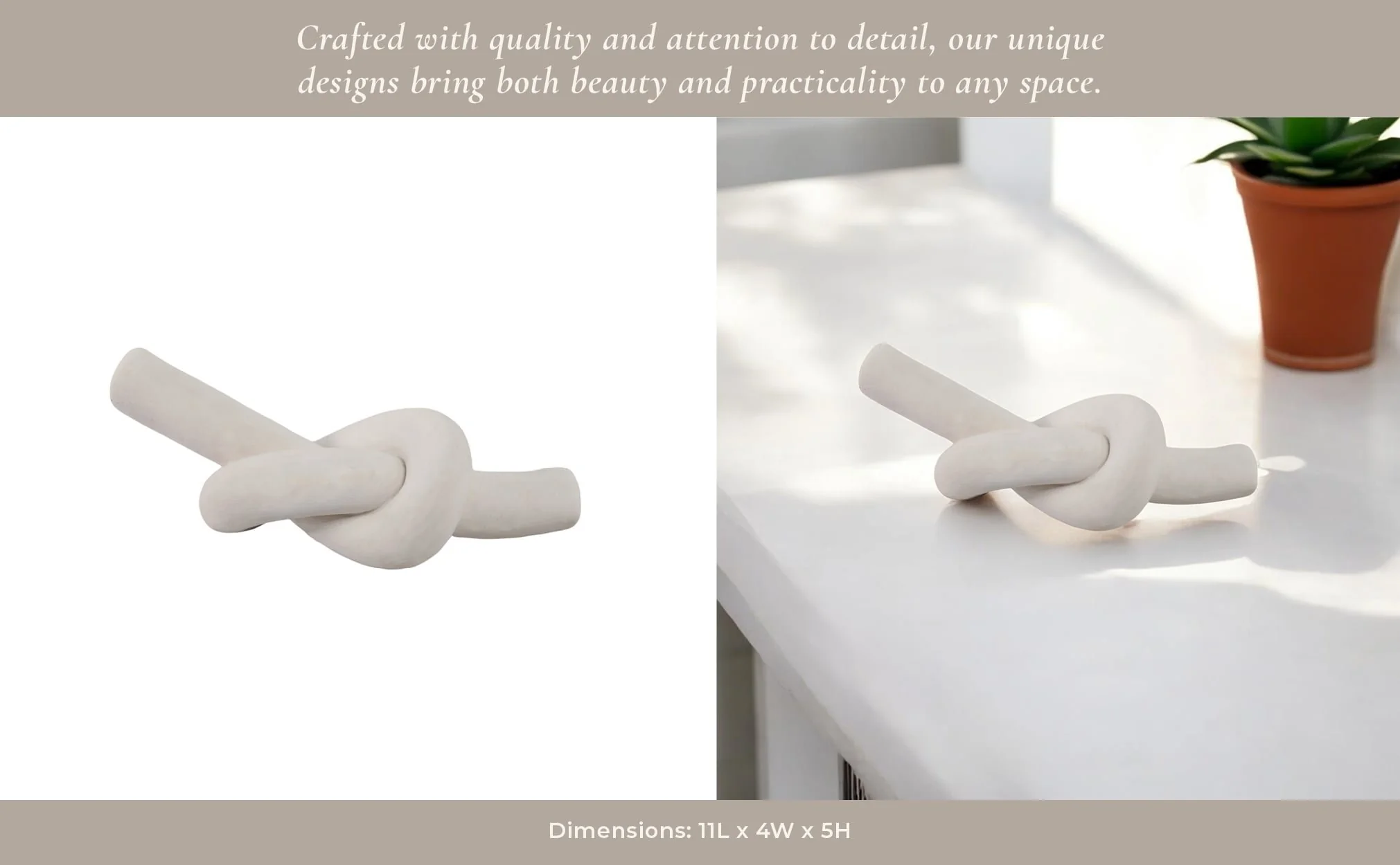 11x5" Knot, White - Image 11