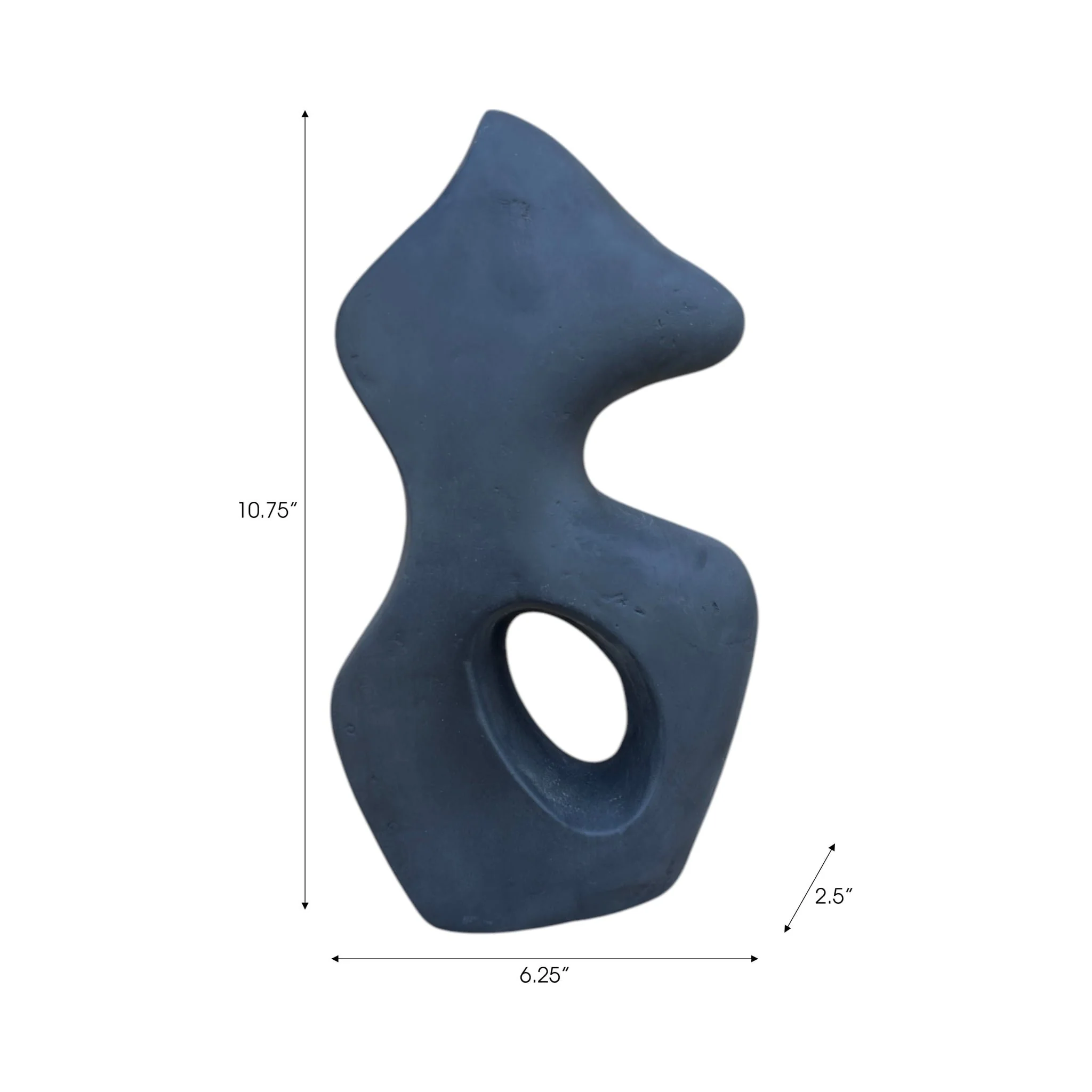 11x6" Paper Mache Squiggle Sculpture, Black - Image 8