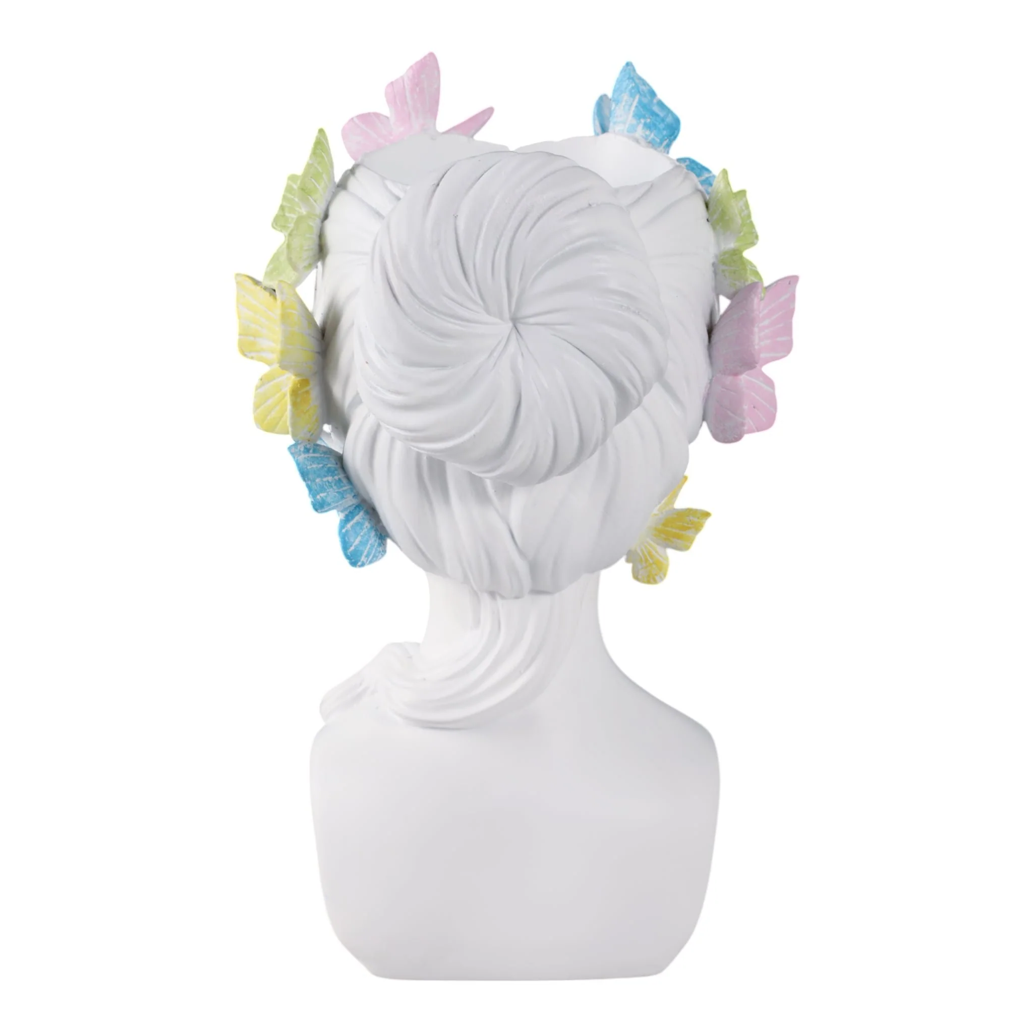 11x7" Lady With Butterflies Planter, White Multi - Image 3