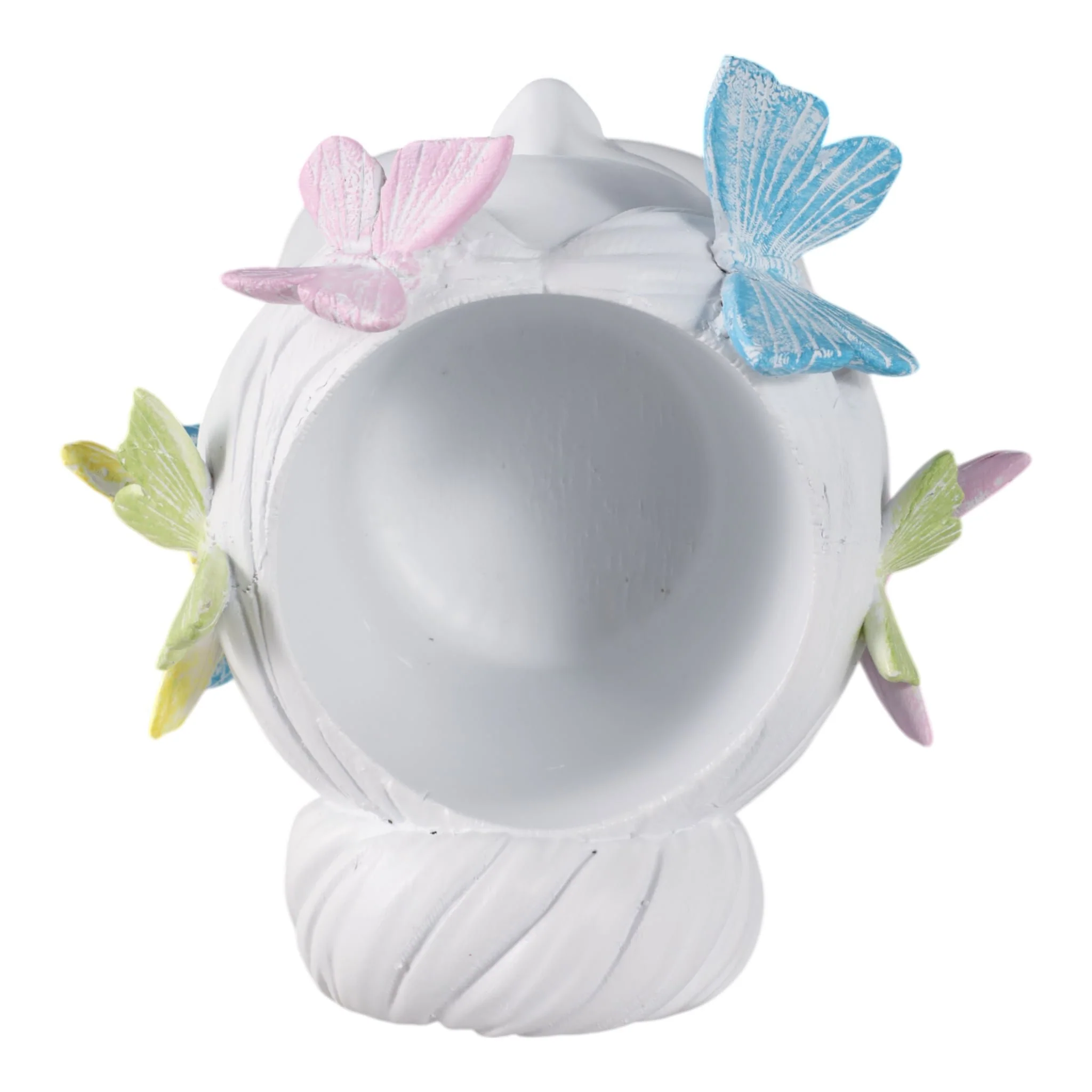 11x7" Lady With Butterflies Planter, White Multi - Image 5