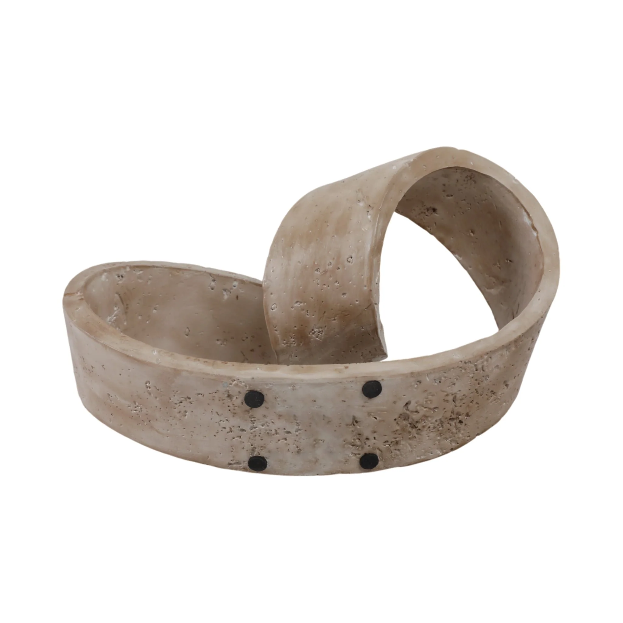 11x7" Stone Textured Loop Decor, Tan - Image 6