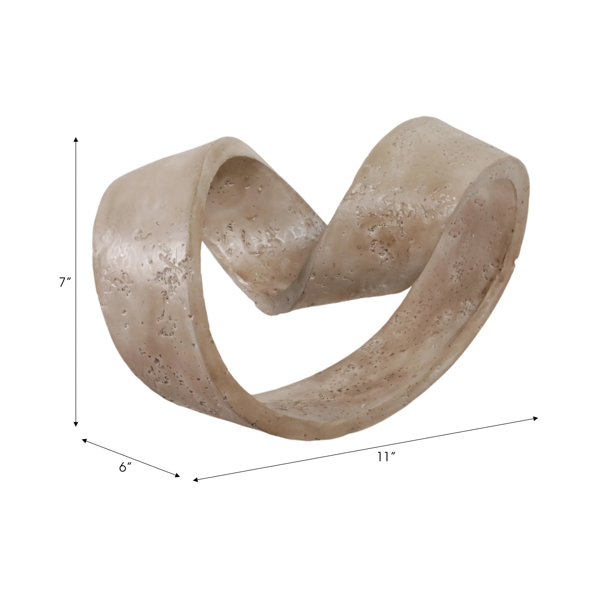 11x7" Stone Textured Loop Decor, Tan - Image 7