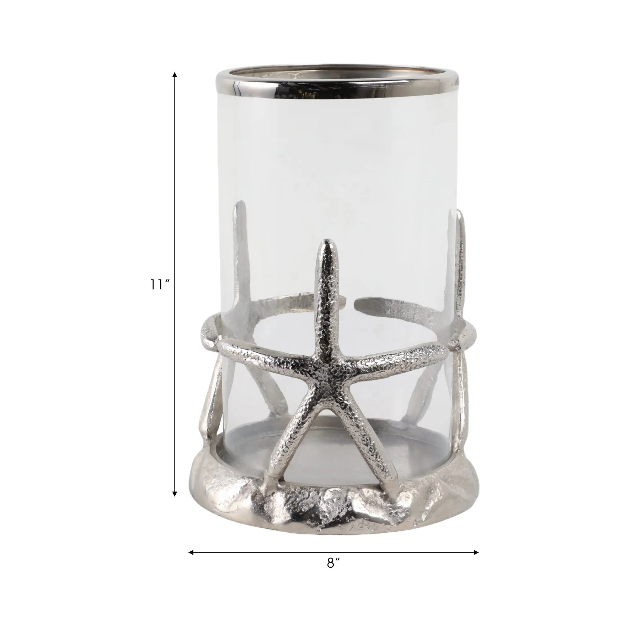 11x8" Starfish Hurricane, Silver - Image 8