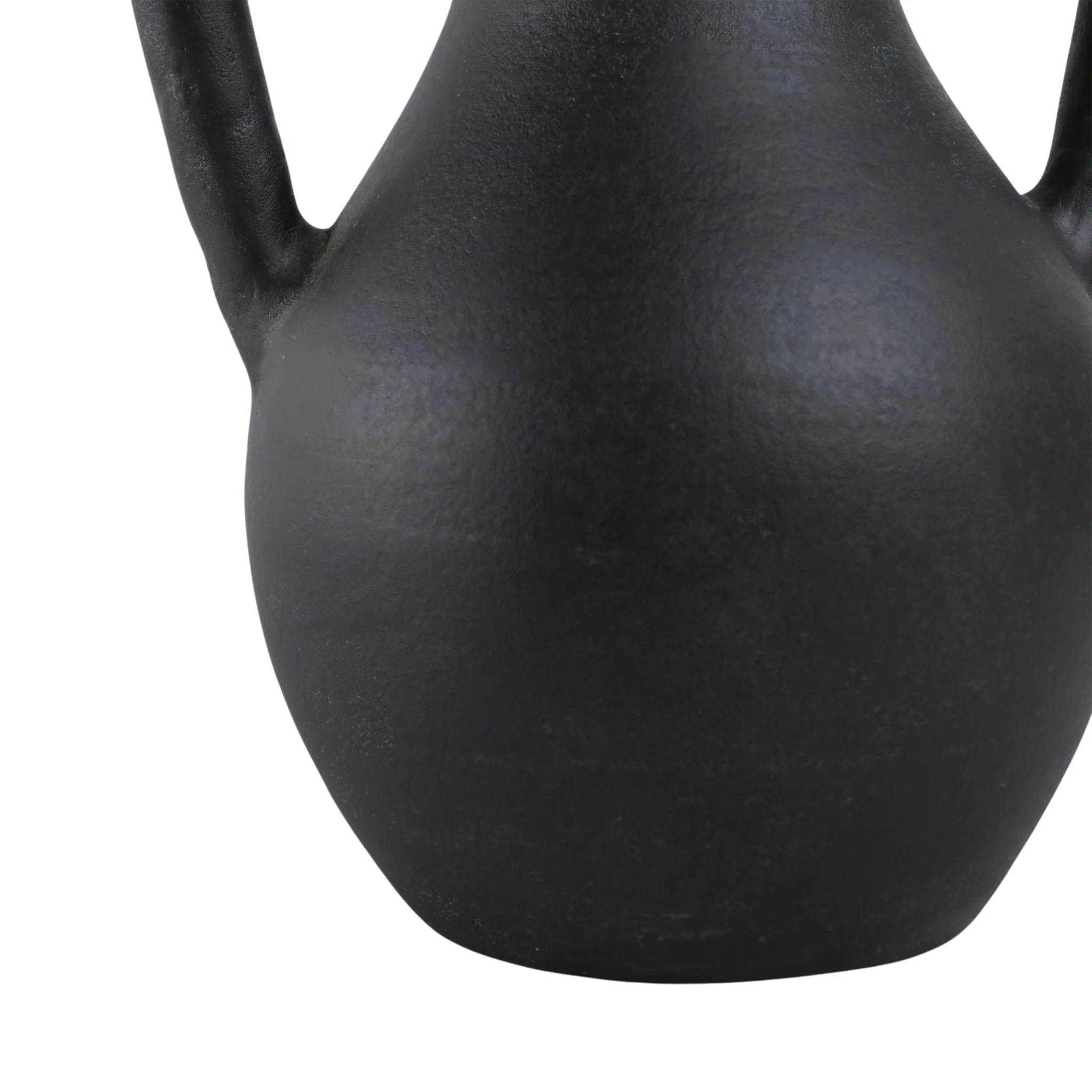 11x9" Terracotta Jug Vase With Handles, Black - Image 6