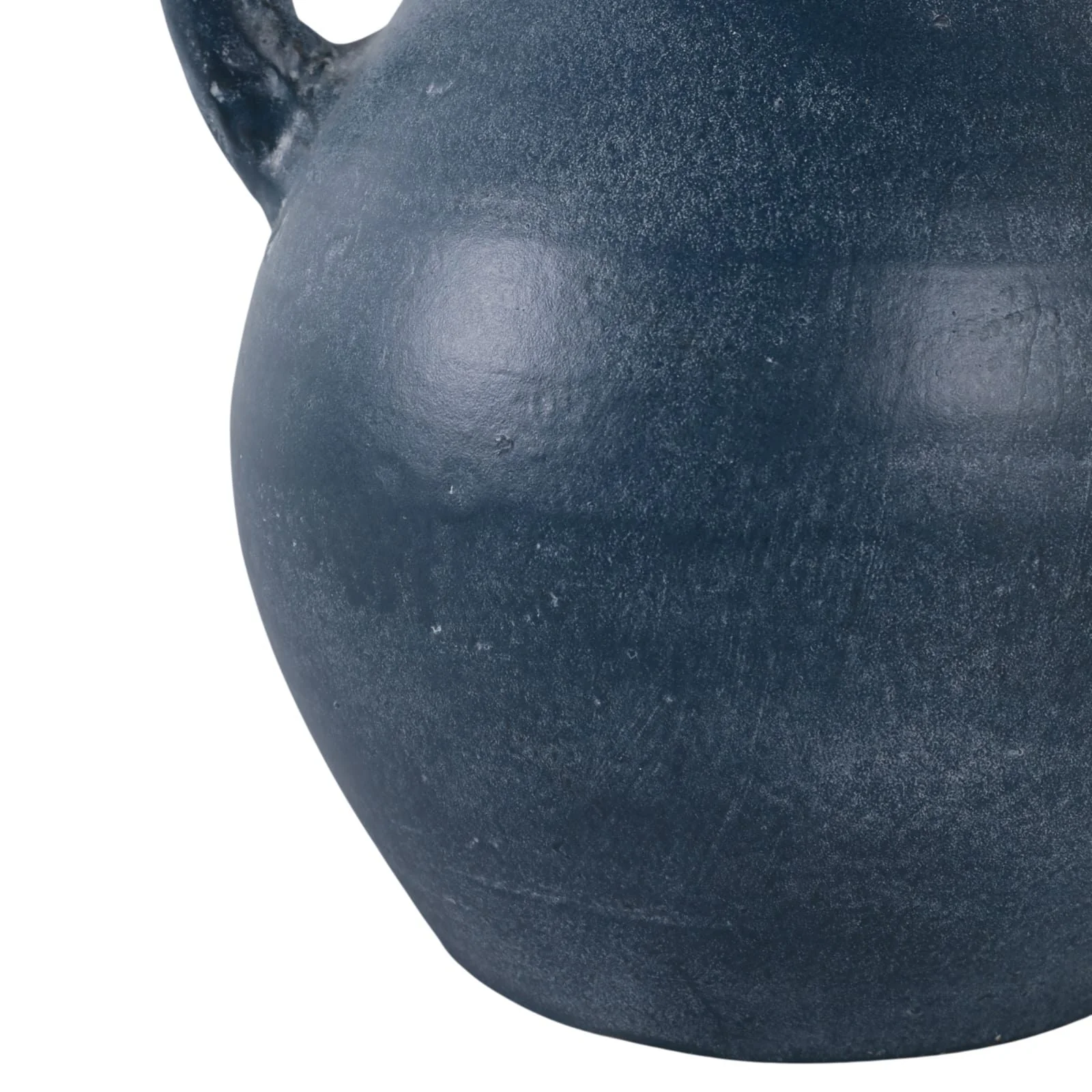 11x9" Terracotta Jug Vase With Handles, Blue - Image 5