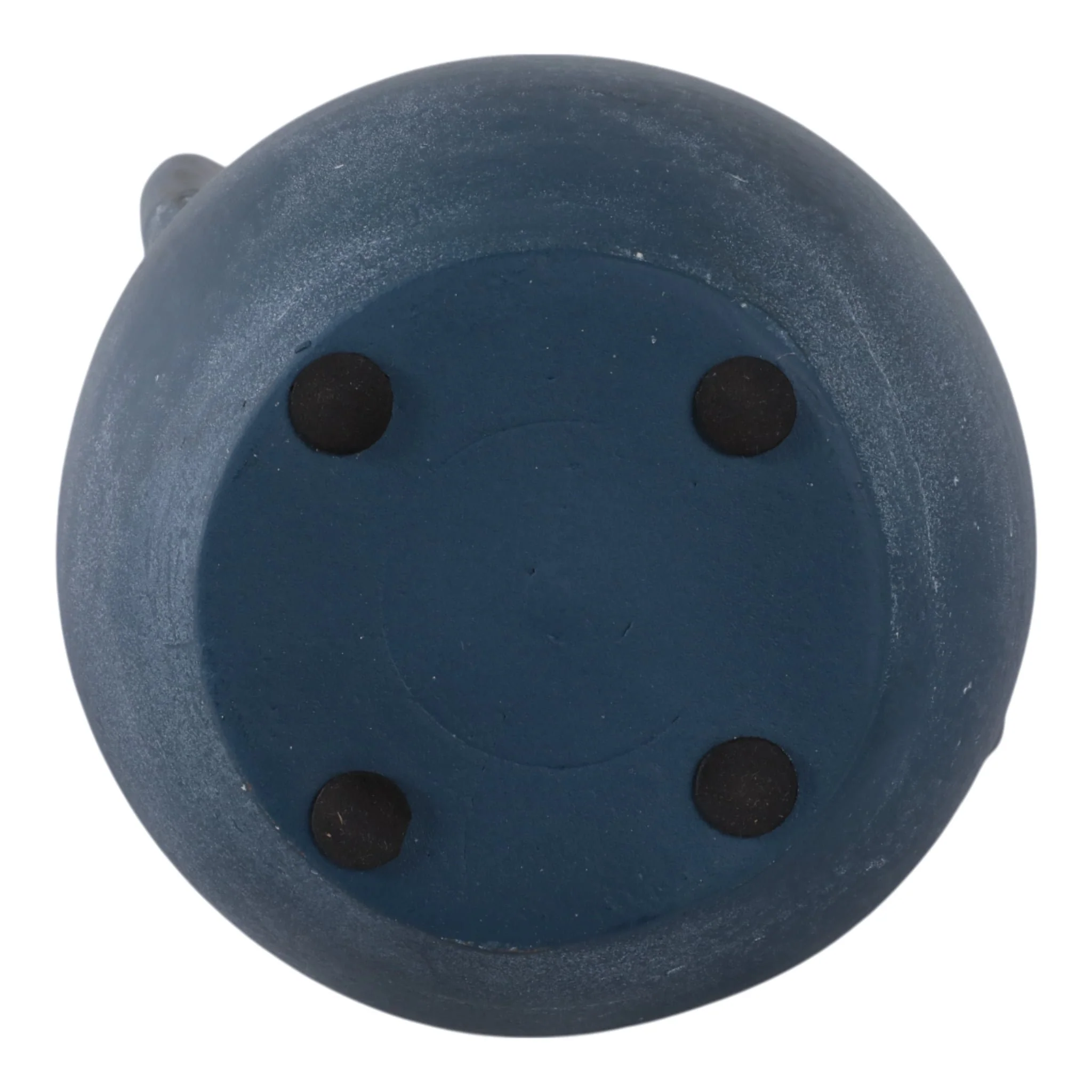11x9" Terracotta Jug Vase With Handles, Blue - Image 7