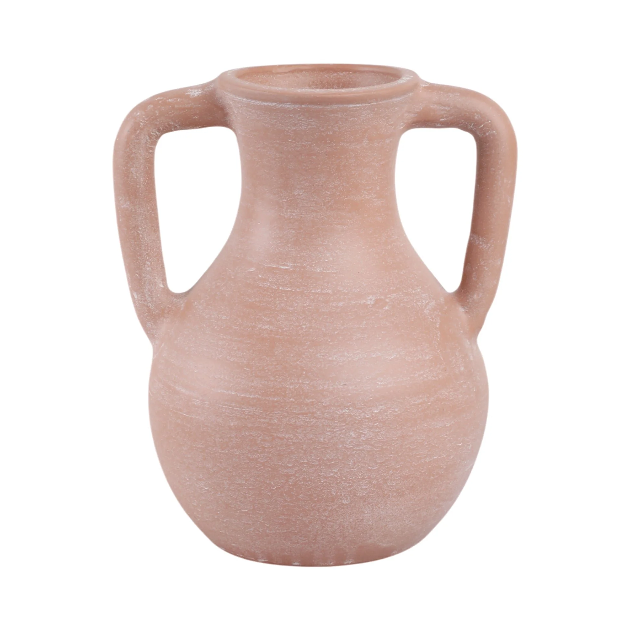 11x9" Terracotta Jug Vase With Handles, Light Natu - Image 4