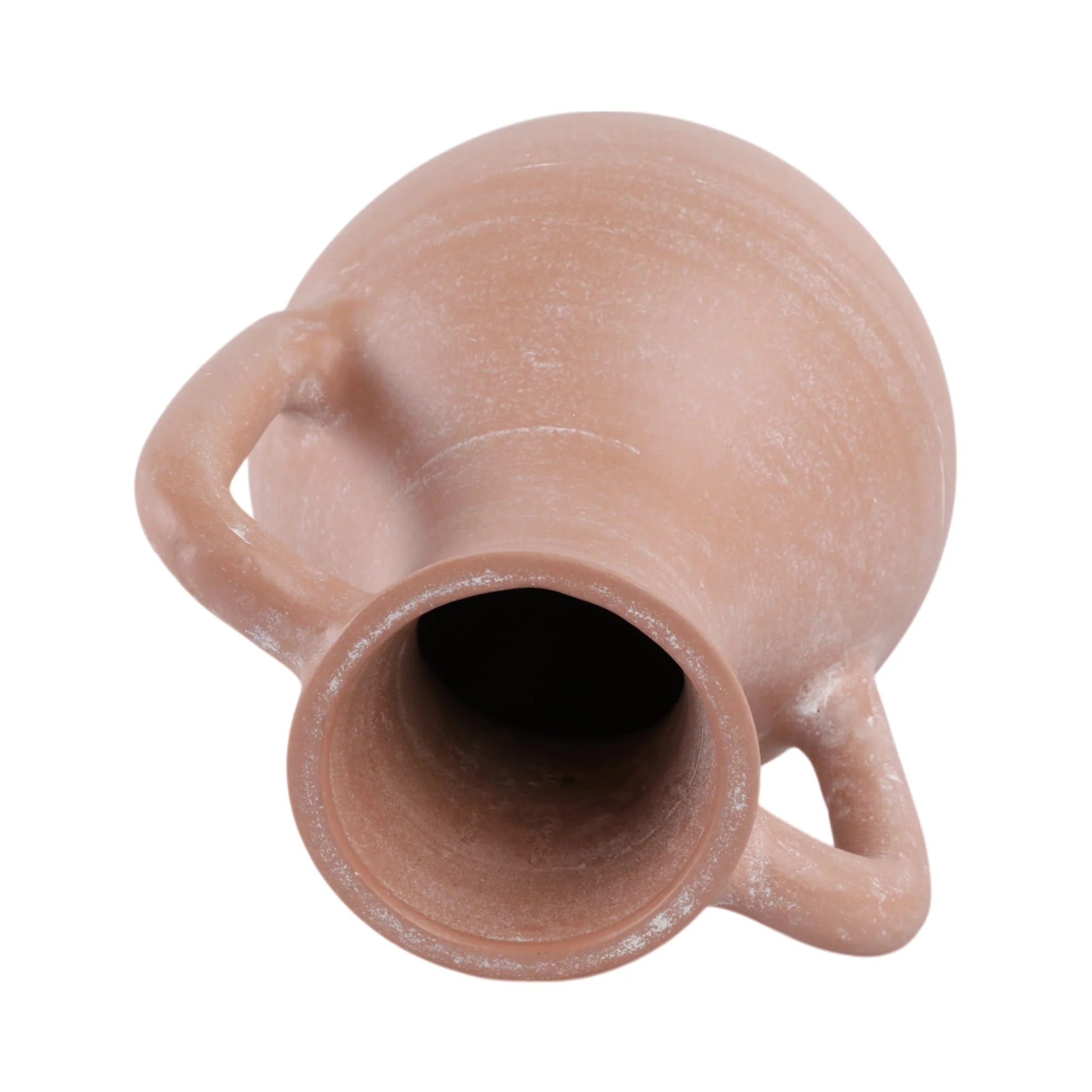 11x9" Terracotta Jug Vase With Handles, Light Natu - Image 6