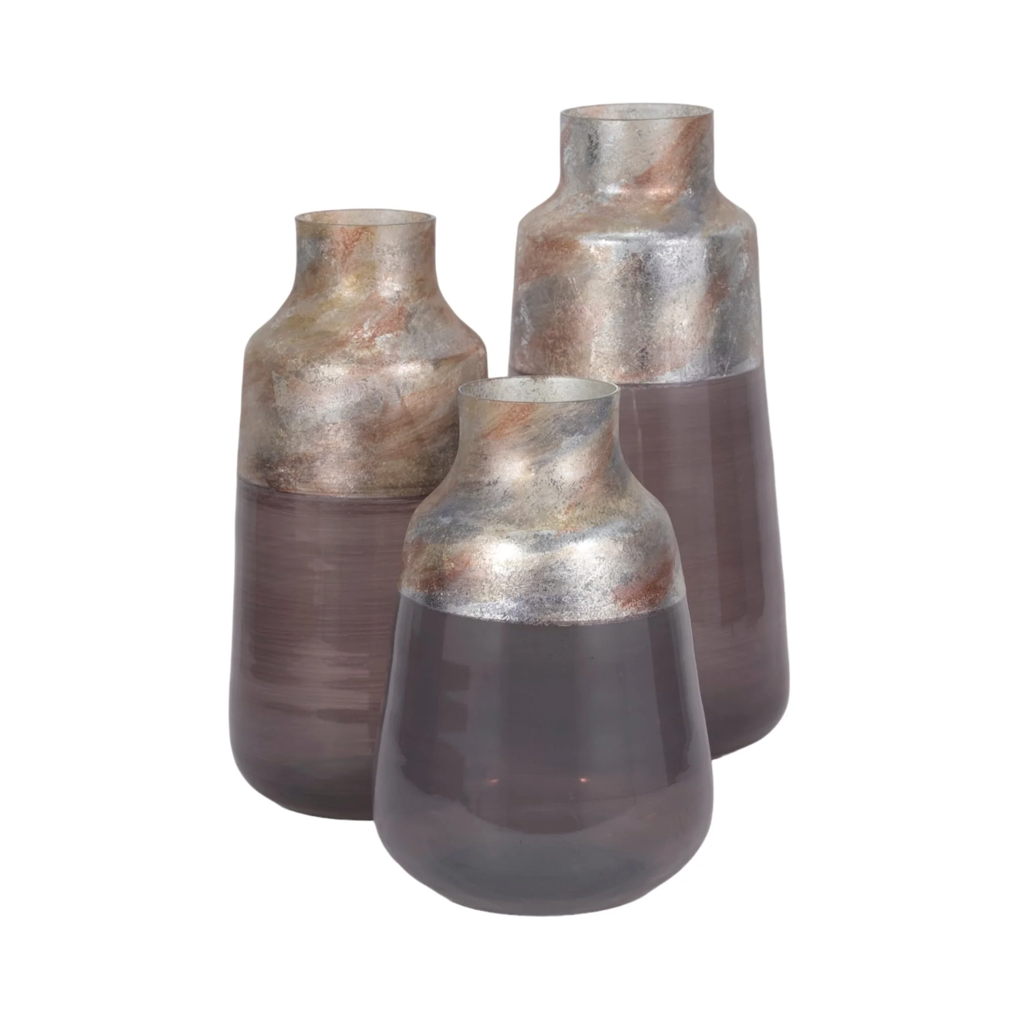 12" 2-tone Glass Vase, Grey Multi - Image 7