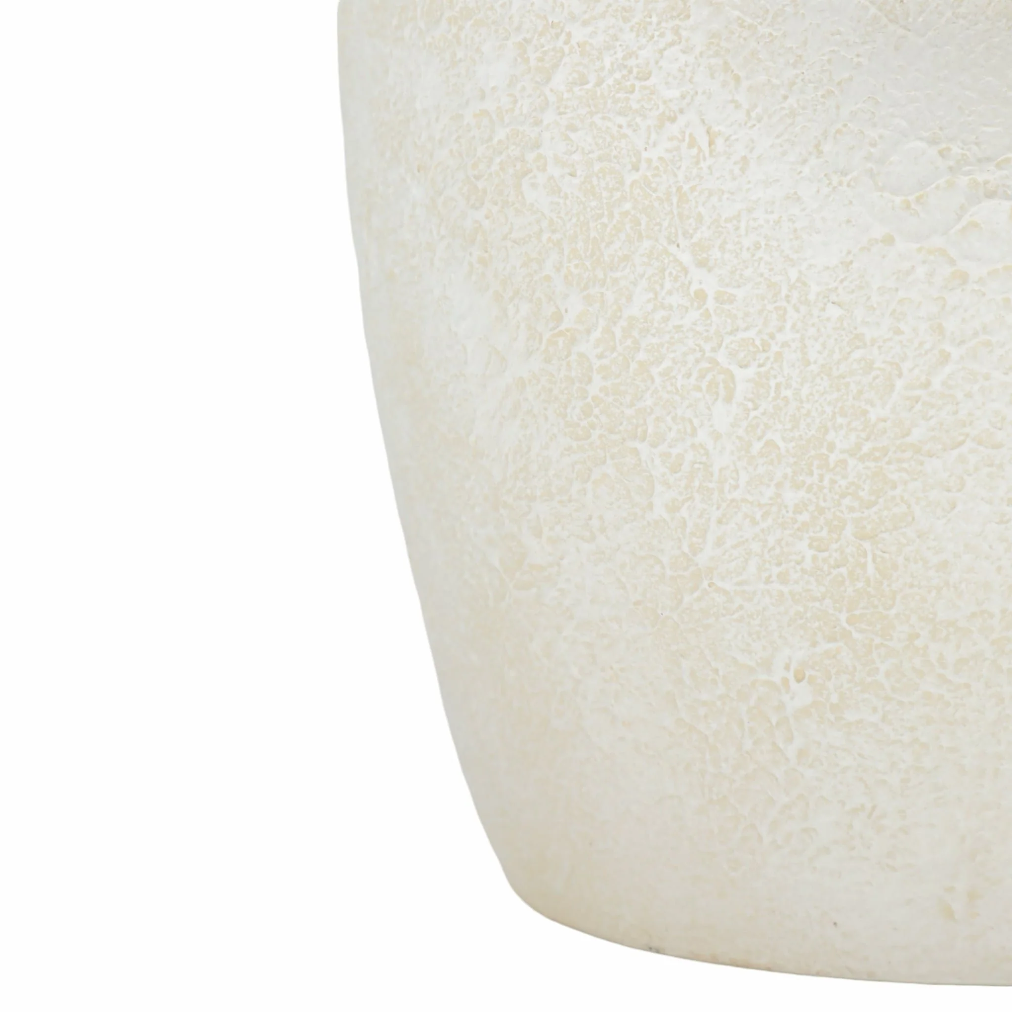 12" Abstract Textured Terracotta Vase, Ivory - Image 5