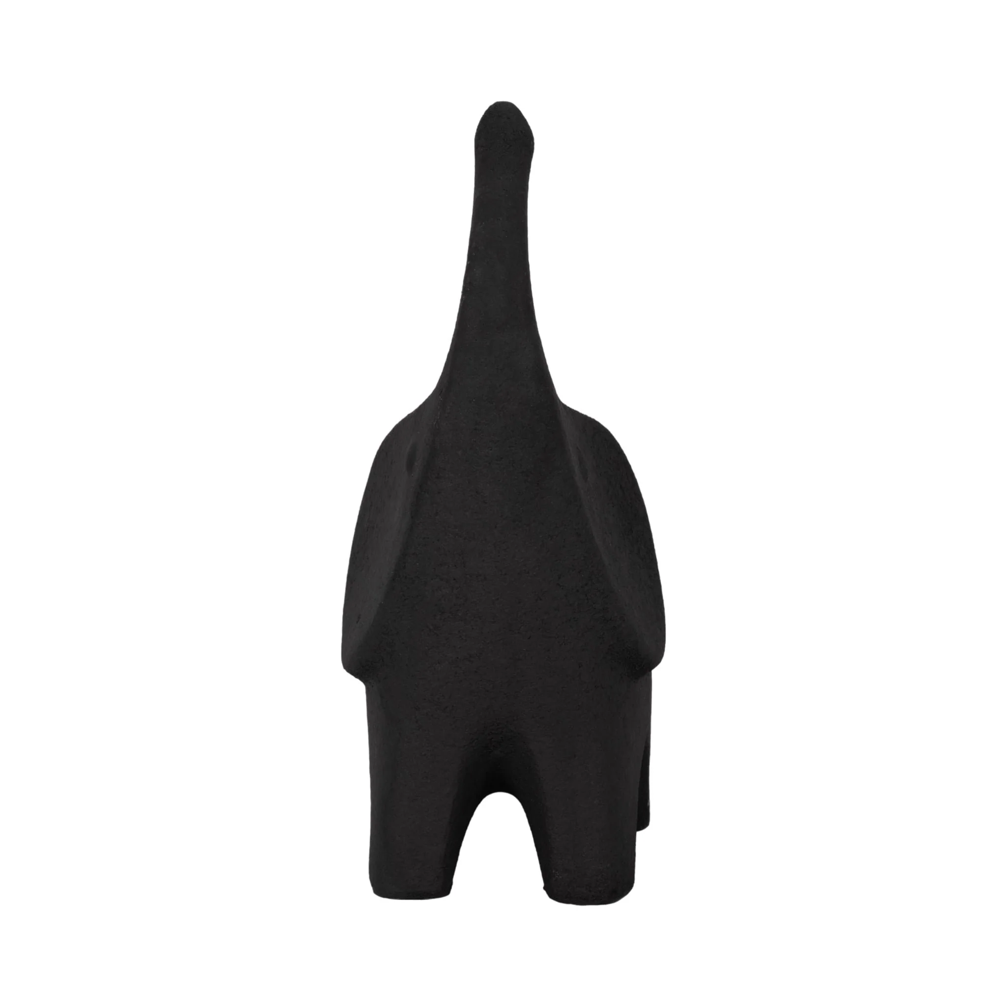 12" Big Ear Elephant With Rough Texture, Black - Image 3