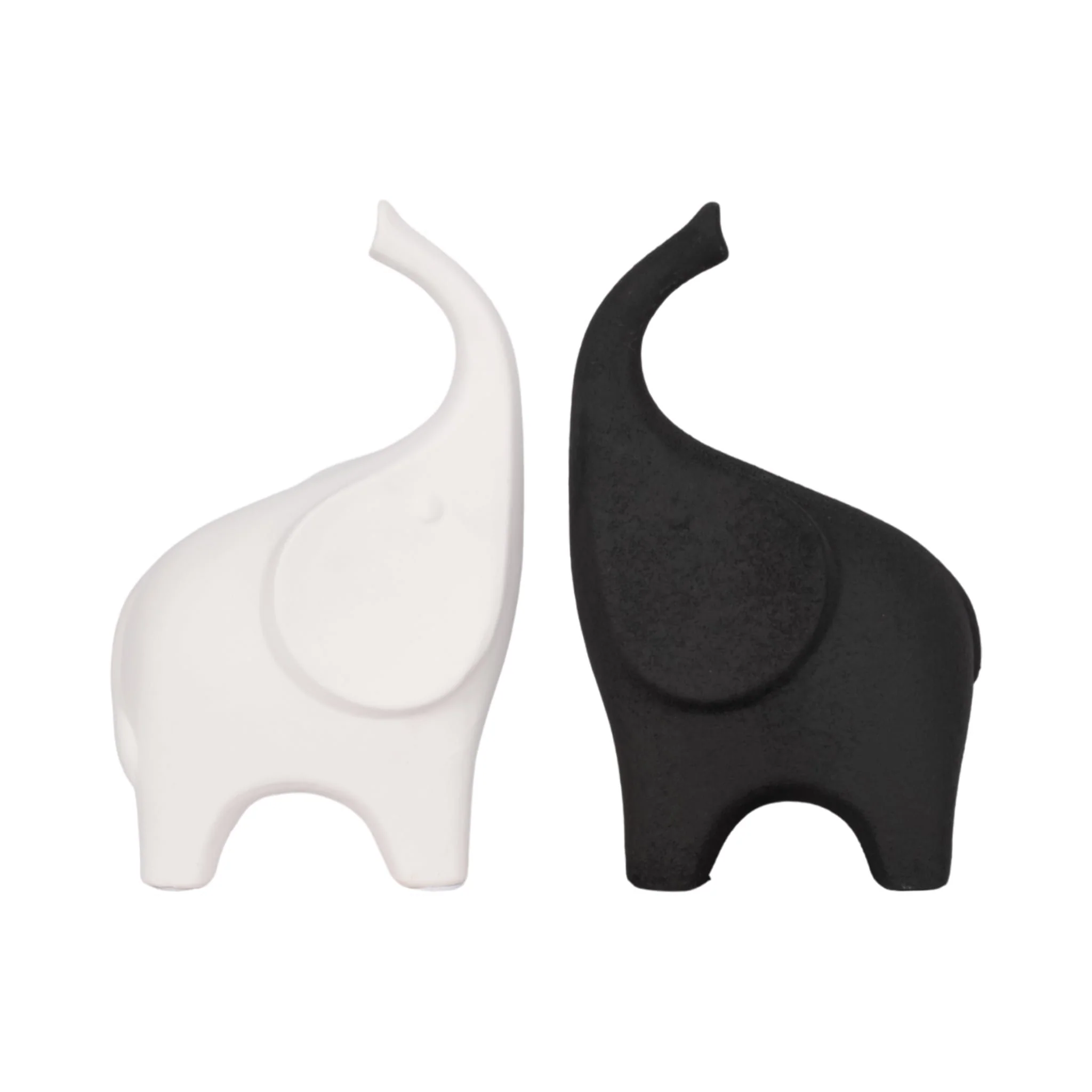 12" Big Ear Elephant With Rough Texture, Black - Image 8