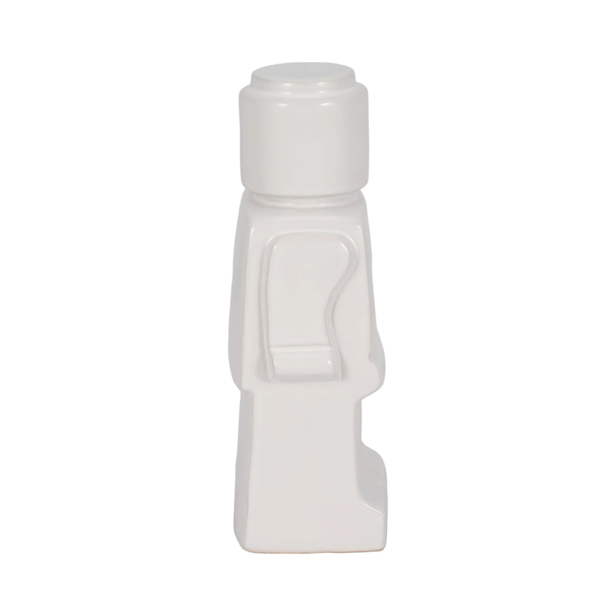 12" Block Man Figure, White - Image 3