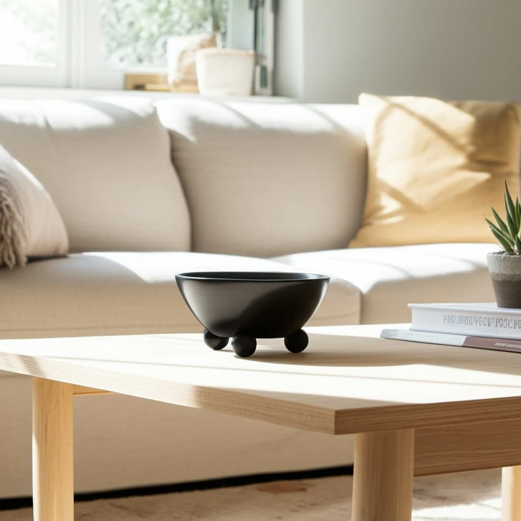 12" Bowl With Ball Feet, Black - Image 13
