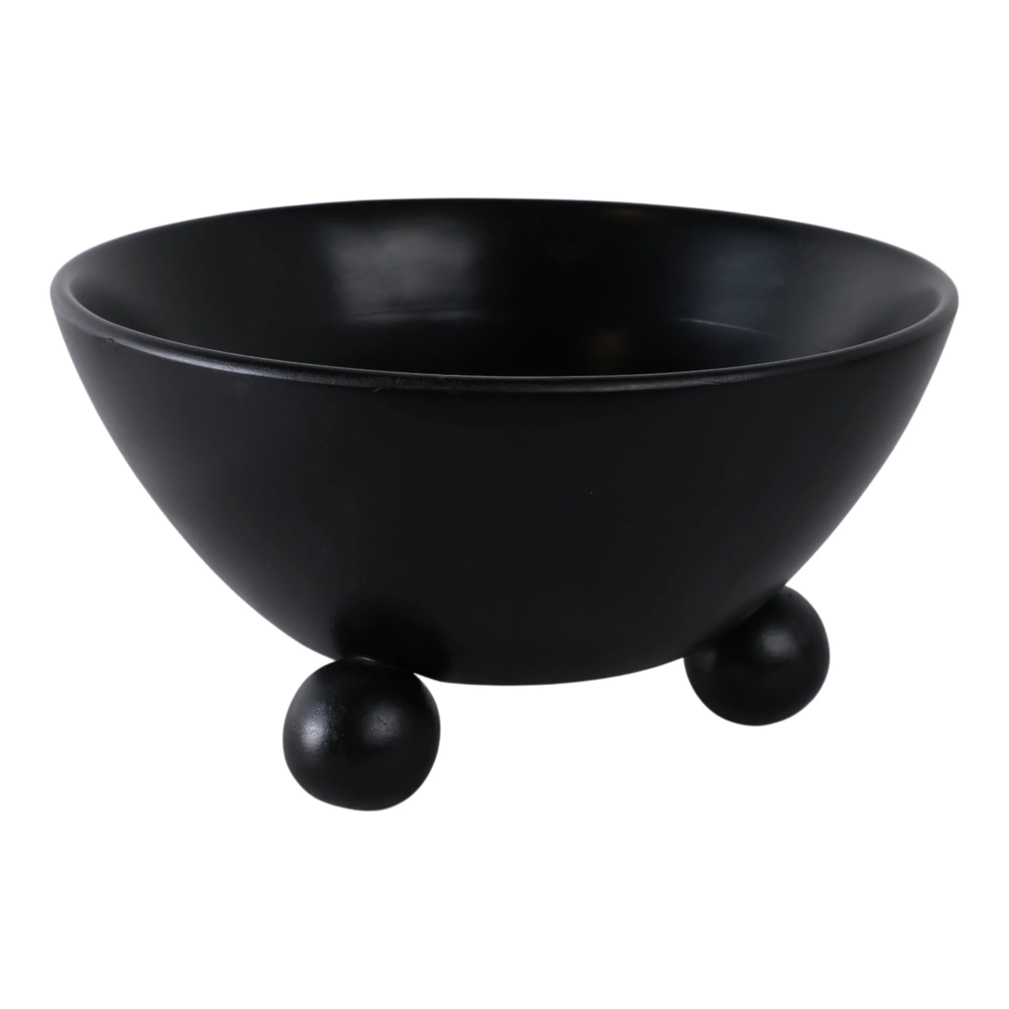 12" Bowl With Ball Feet, Black - Image 3