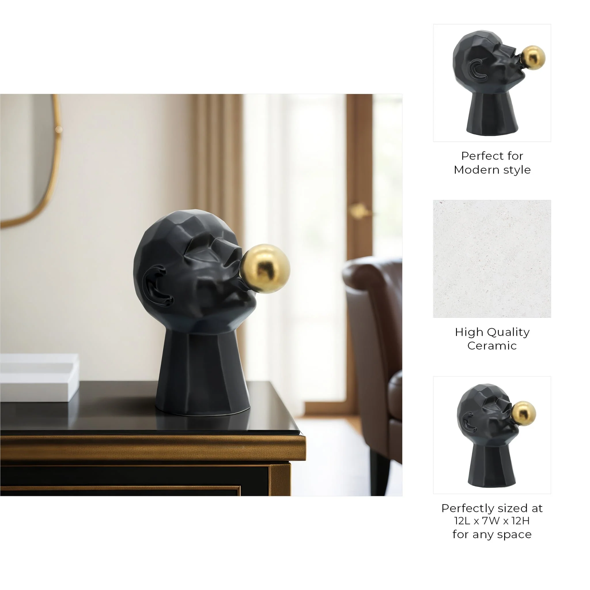12" Bubble Gum Man, Black - Image 6
