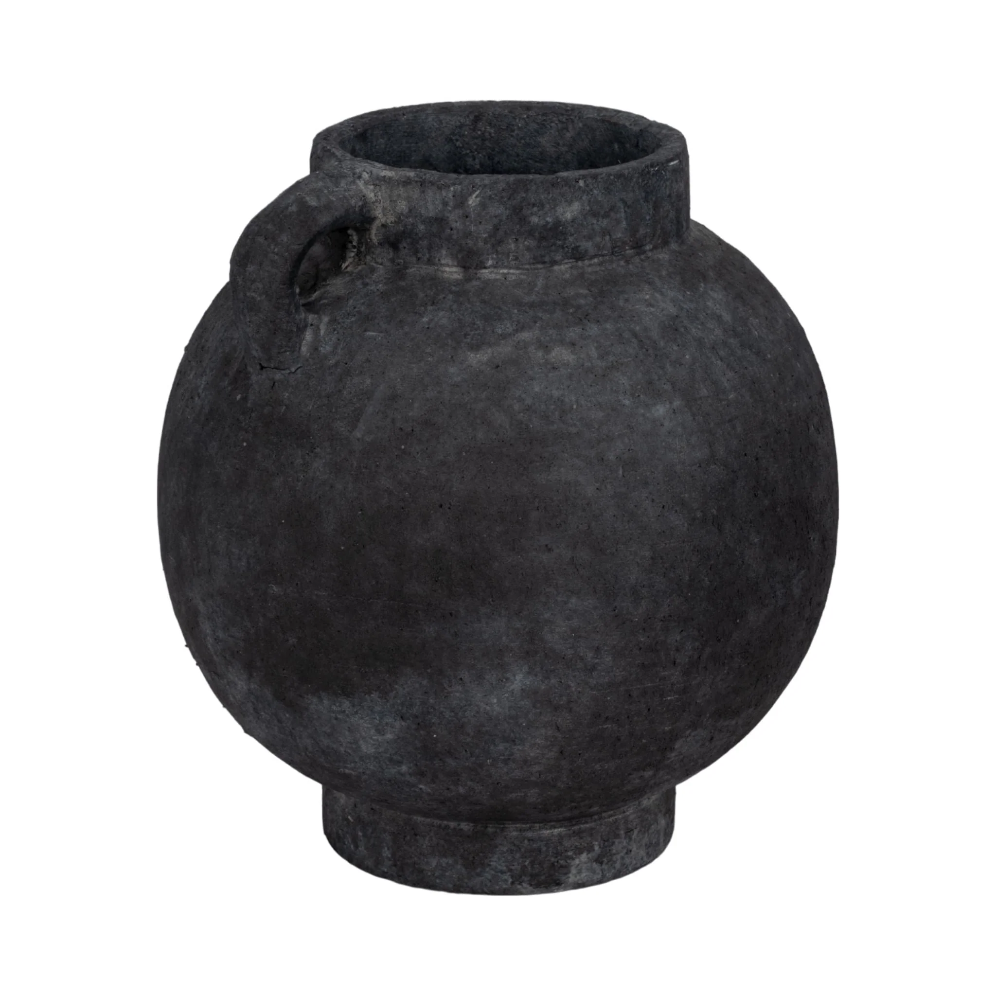 12" Bulbous Jug With Handle, Black - Image 3