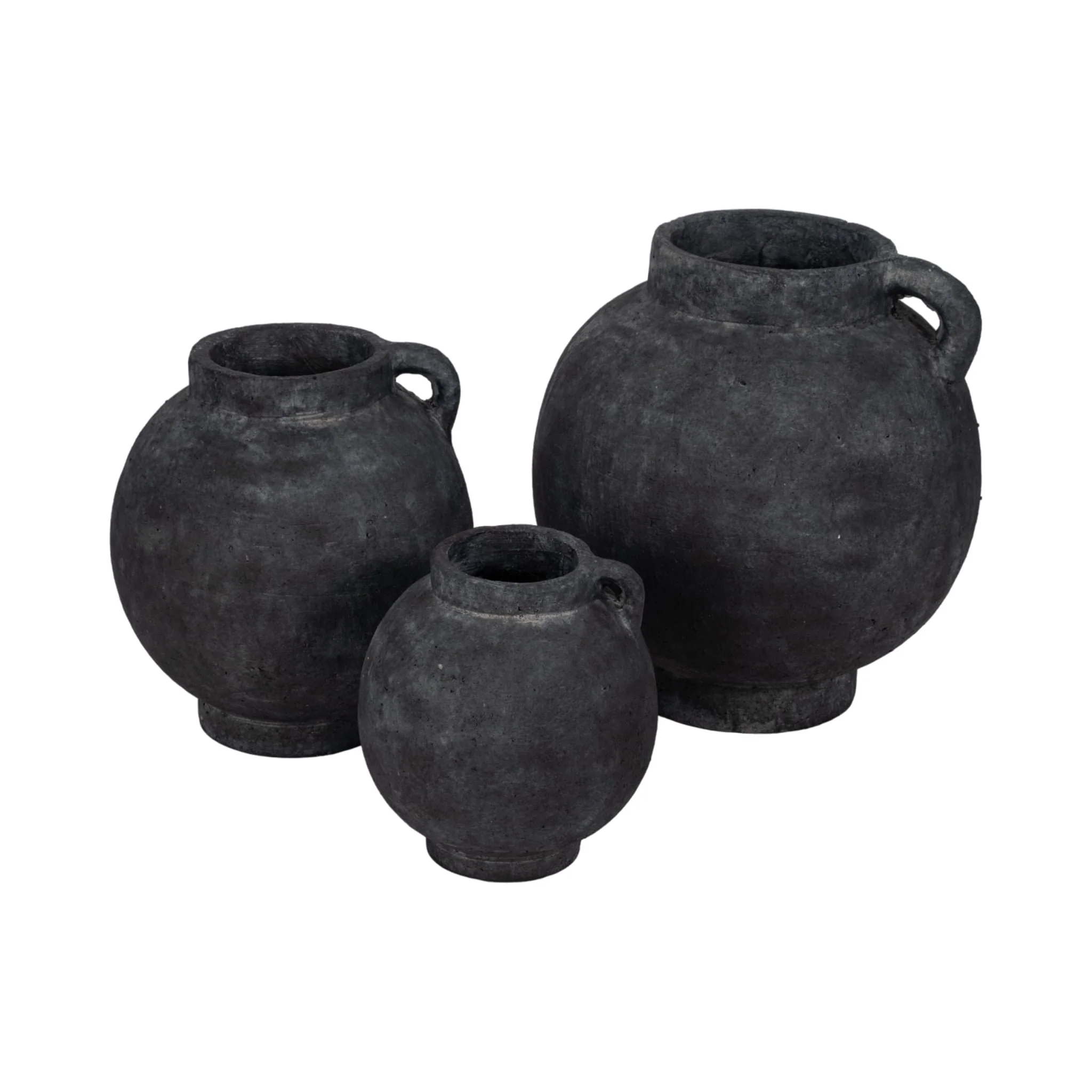 12" Bulbous Jug With Handle, Black - Image 8