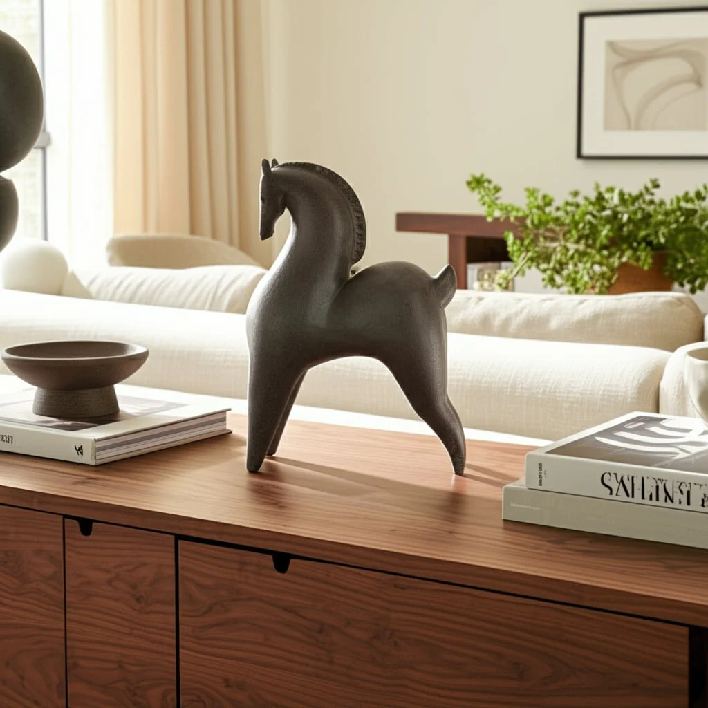 12" Curved Horse, Grey - Image 10