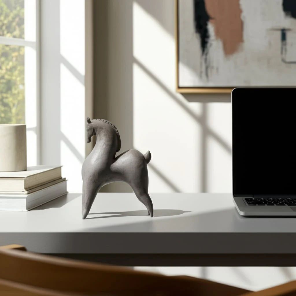 12" Curved Horse, Grey - Image 12