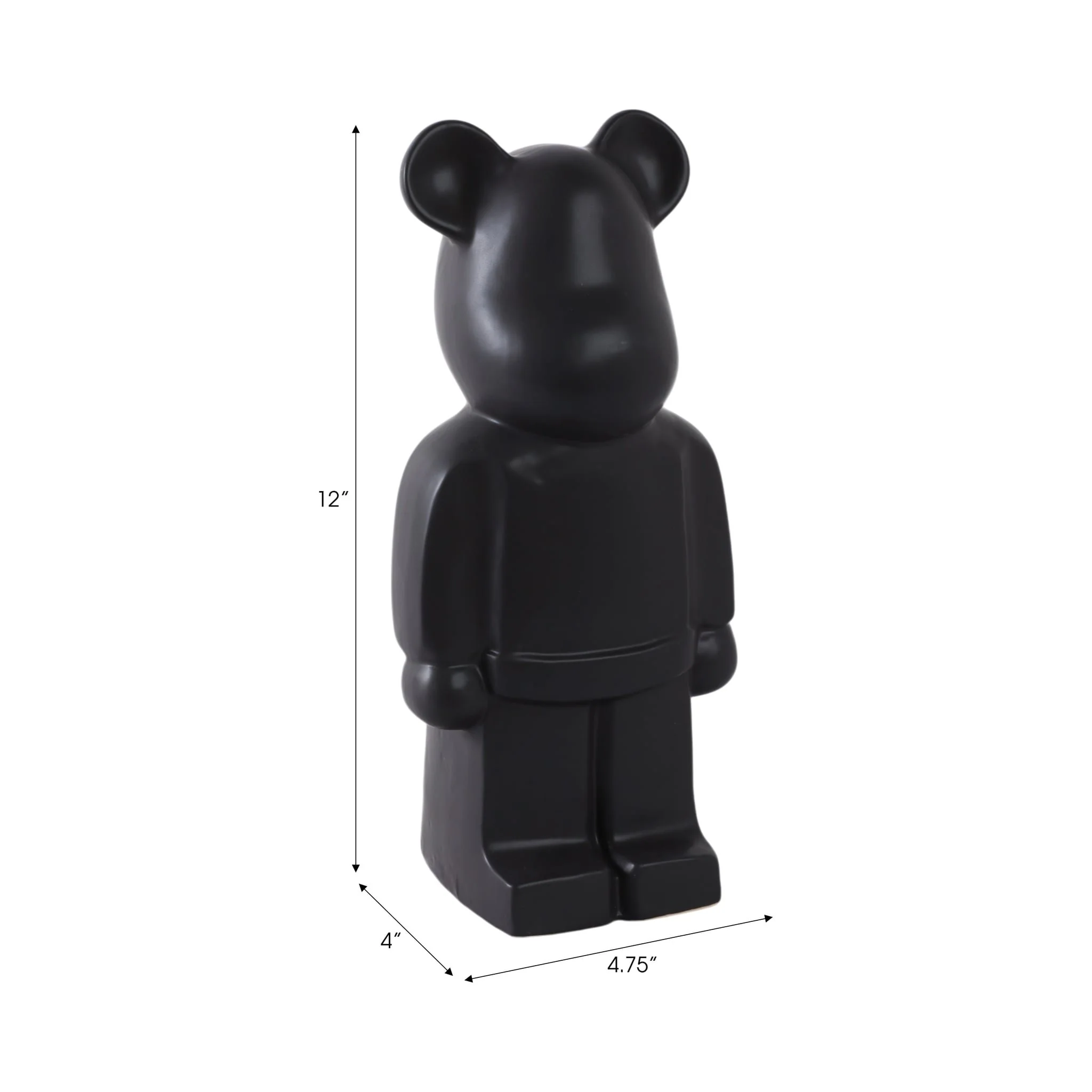 12" Deco Bear Figure, Black - Image 8