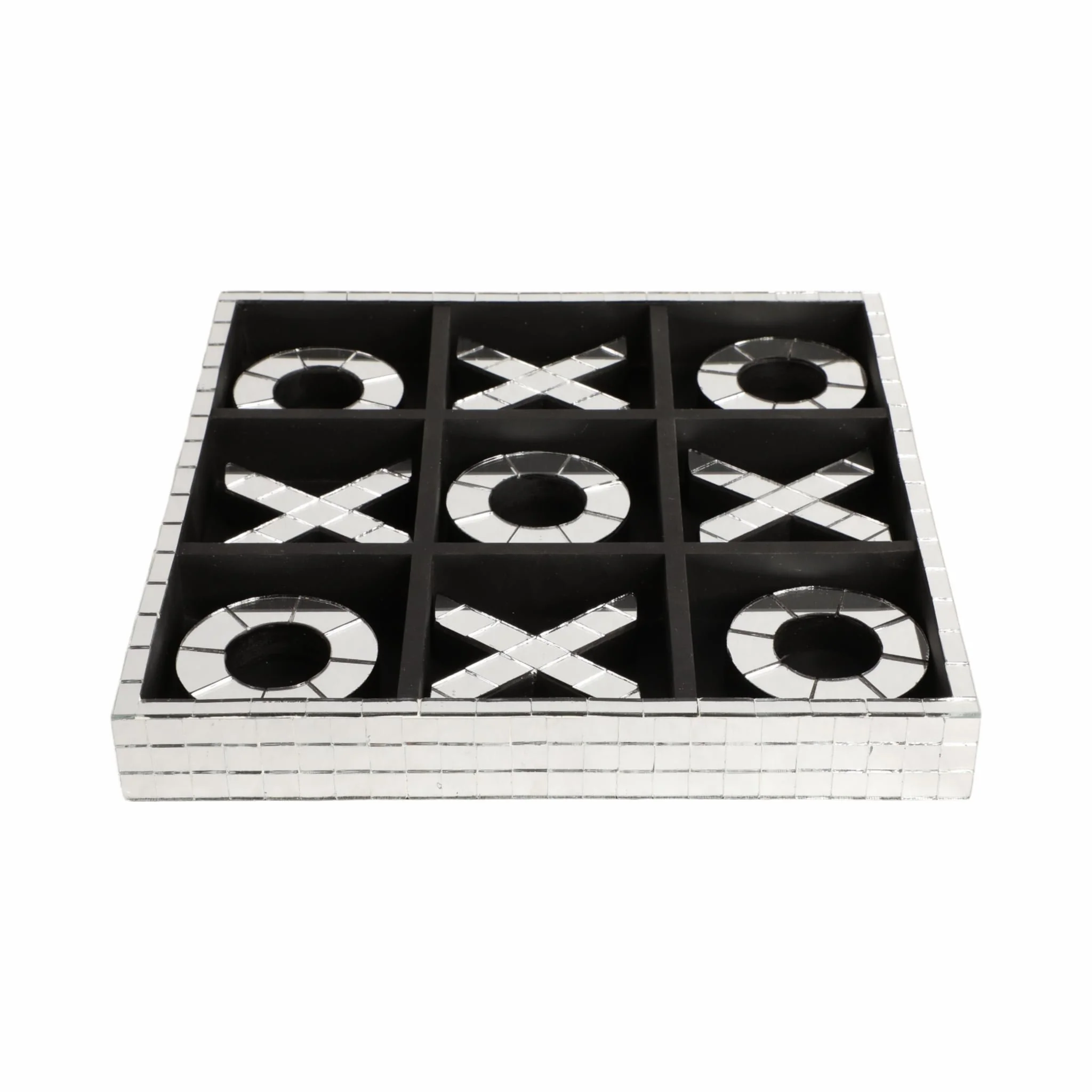 12" Disco Mosaic X&o Game, Silver - Image 3