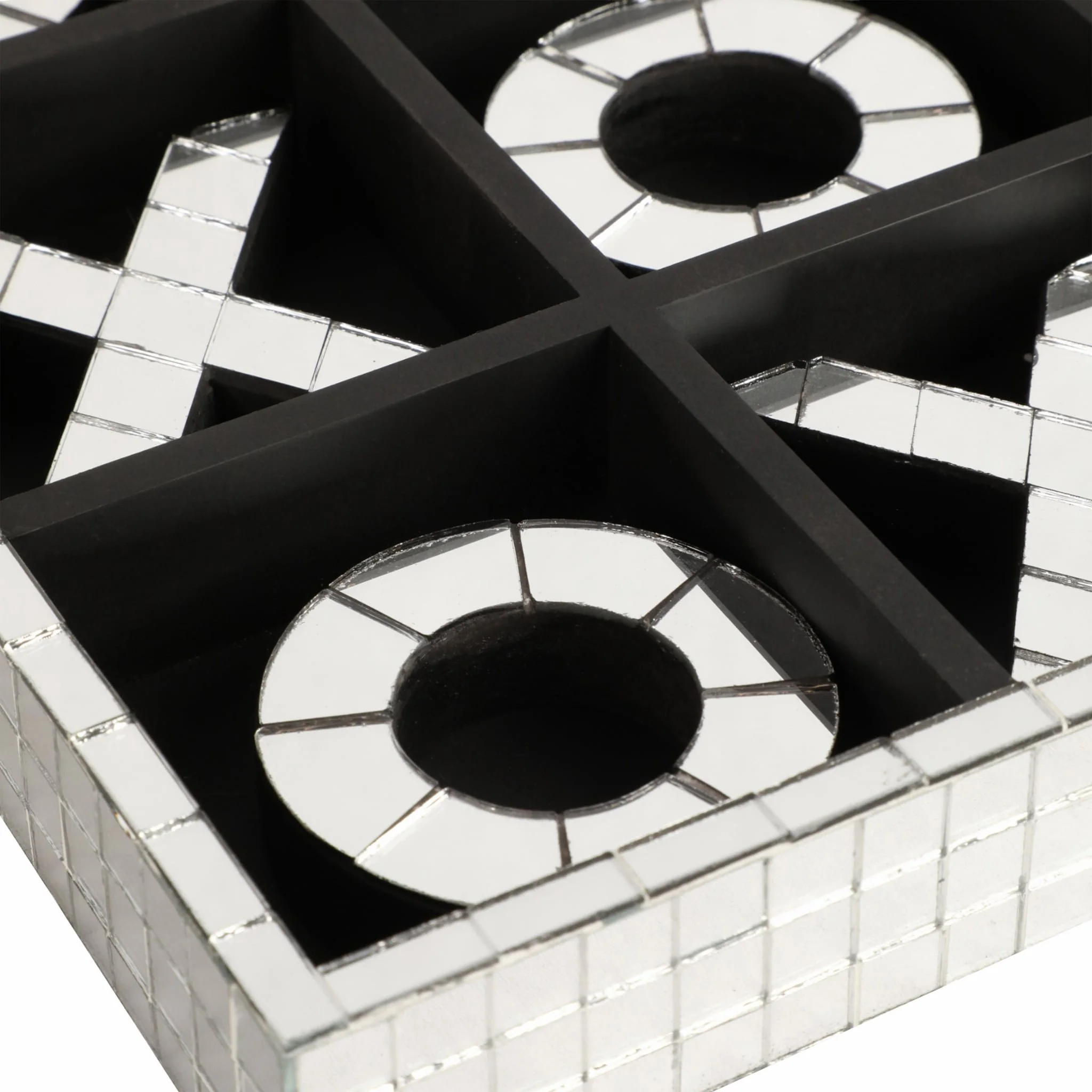 12" Disco Mosaic X&o Game, Silver - Image 5