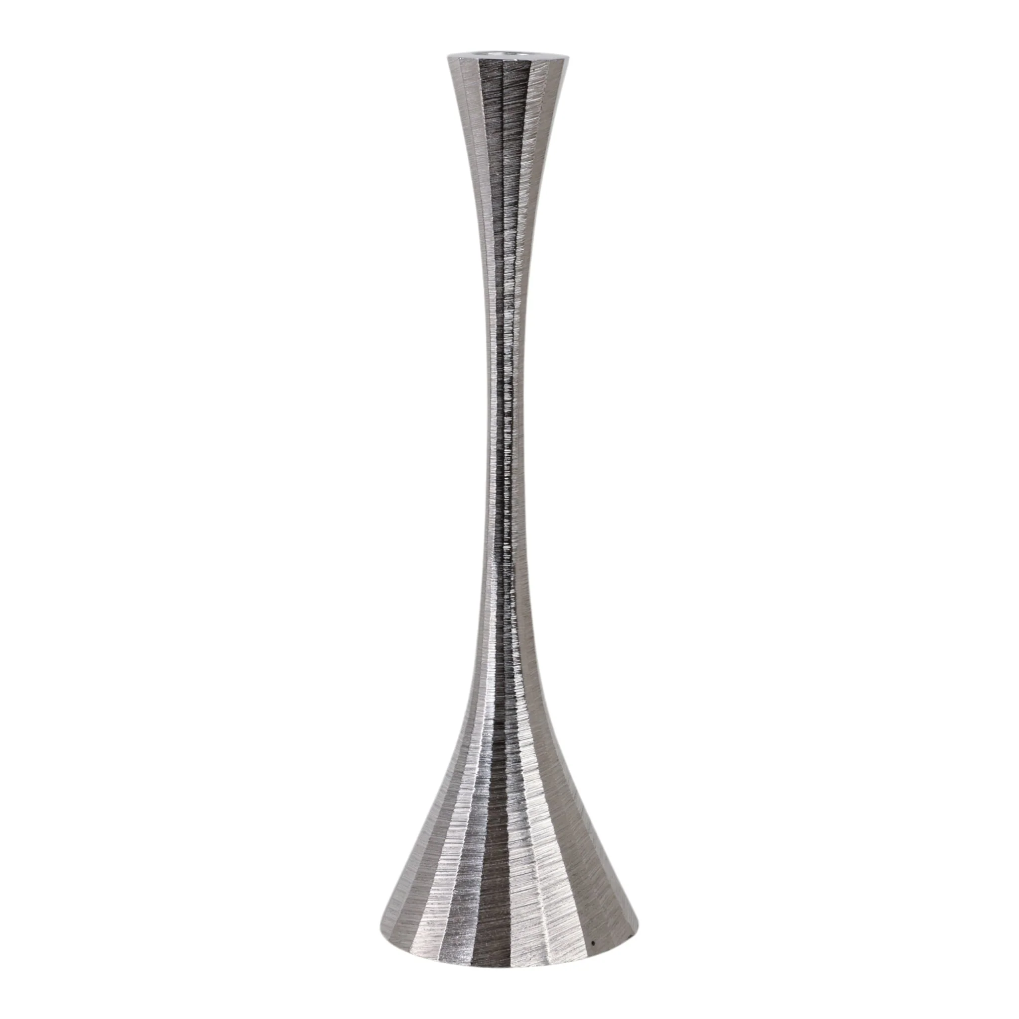12" Etched Metal Taper Holder, Silver - Image 4