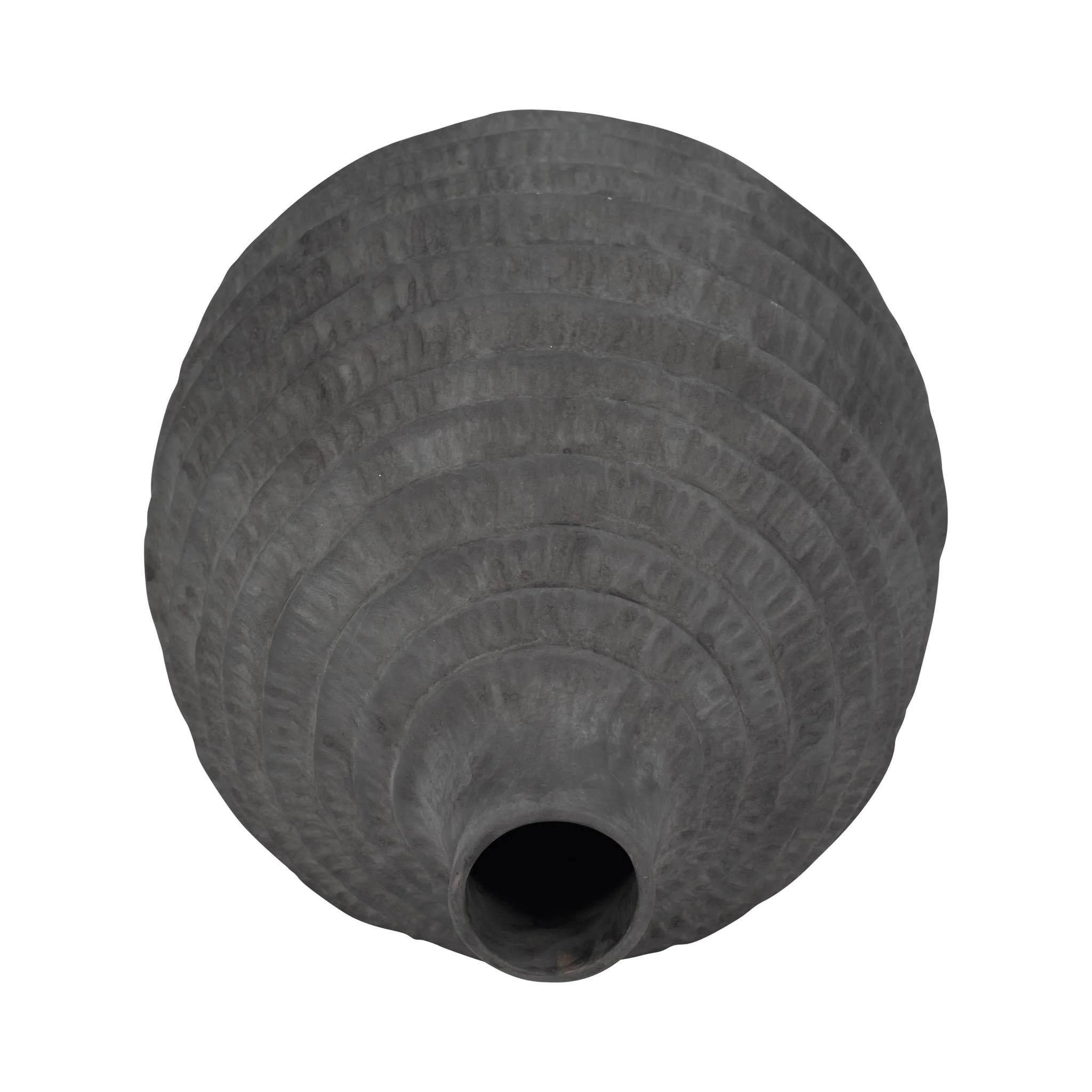 12" Faded Ribbed Bulbous Vase, Black - Image 5