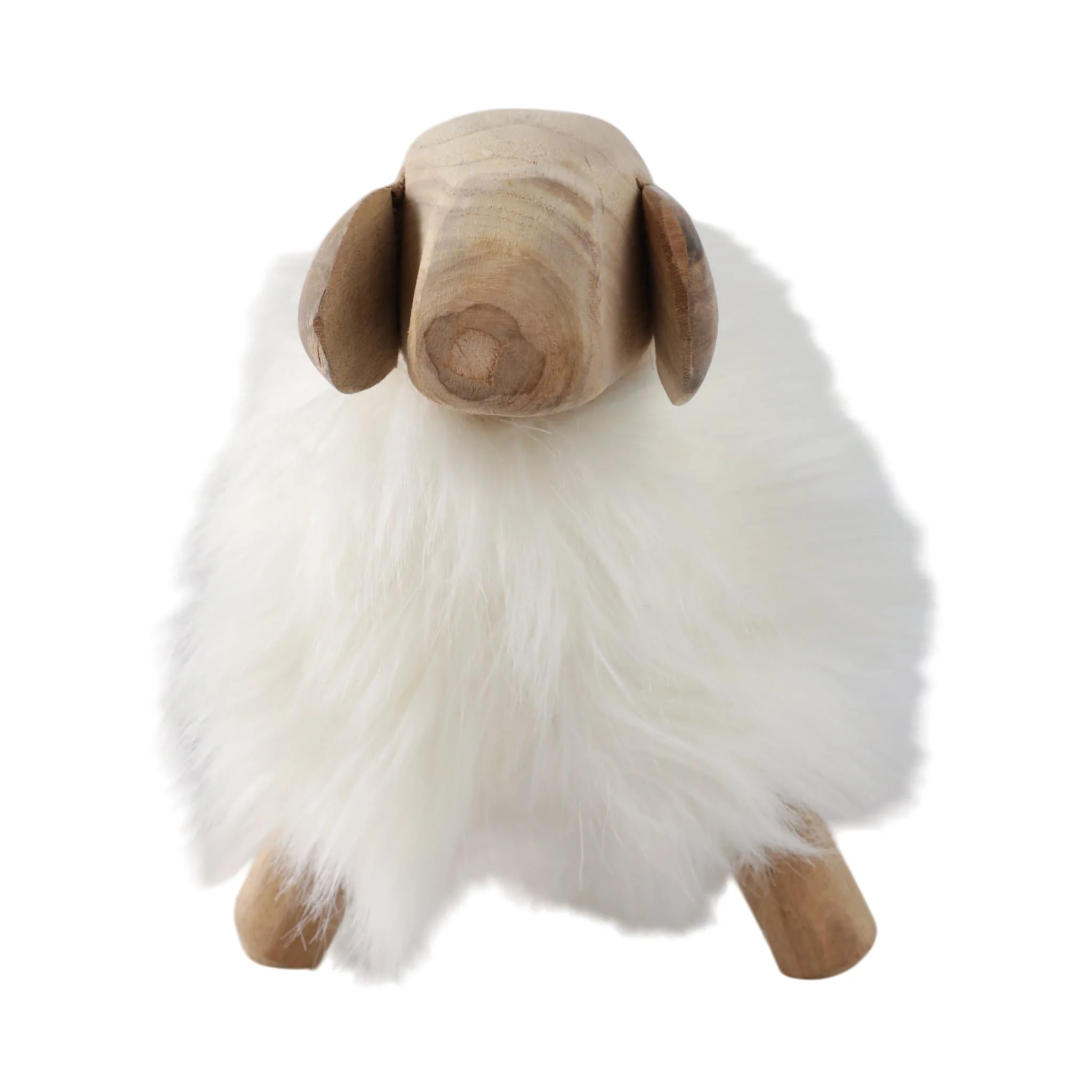 12" Faux Fur Sheep, White/natural - Image 3