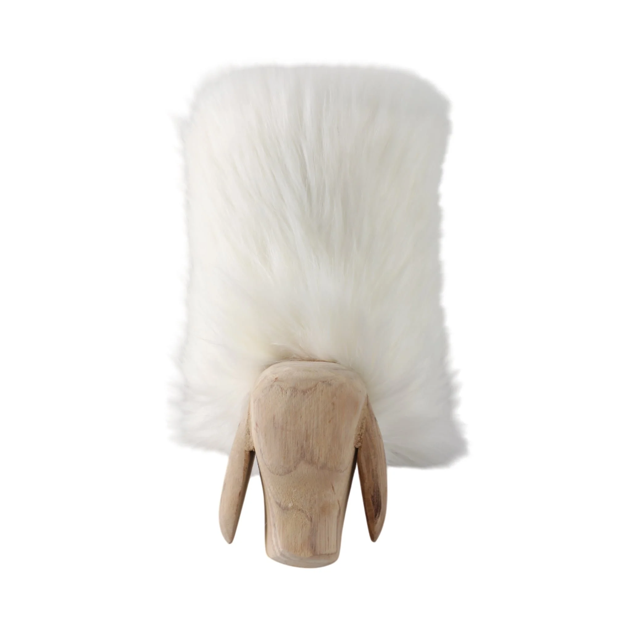 12" Faux Fur Sheep, White/natural - Image 6