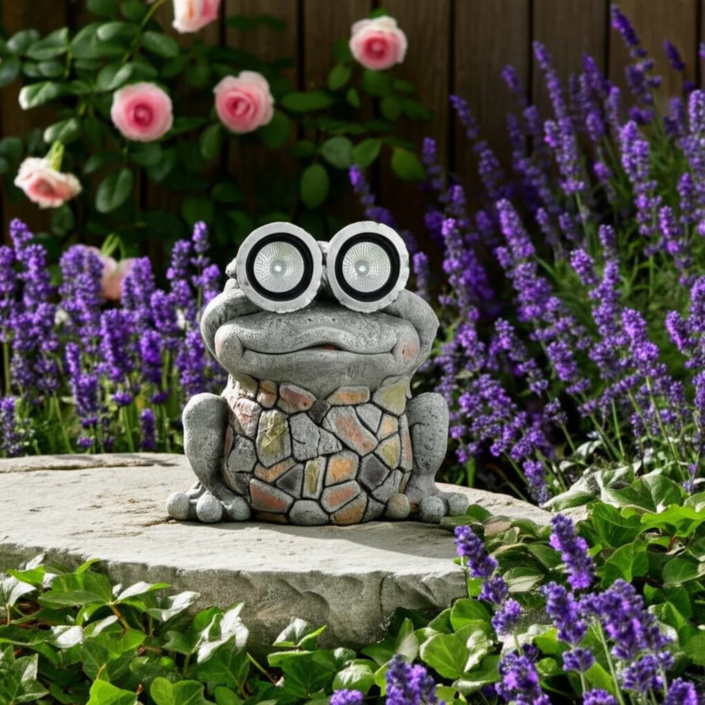 12" Frog With Solar Goggles, Multi - Image 11