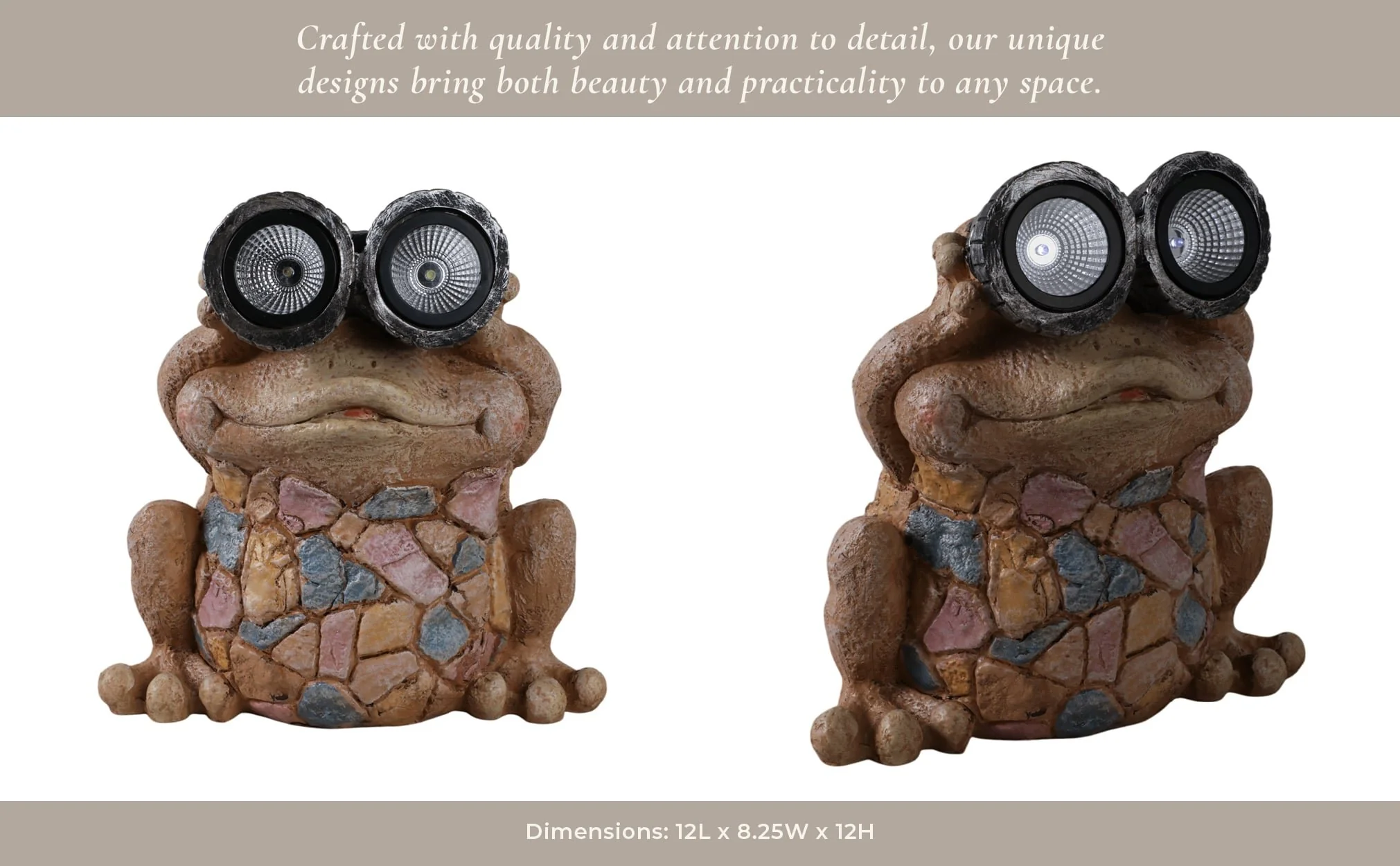 12" Frog With Solar Goggles, Multi - Image 13