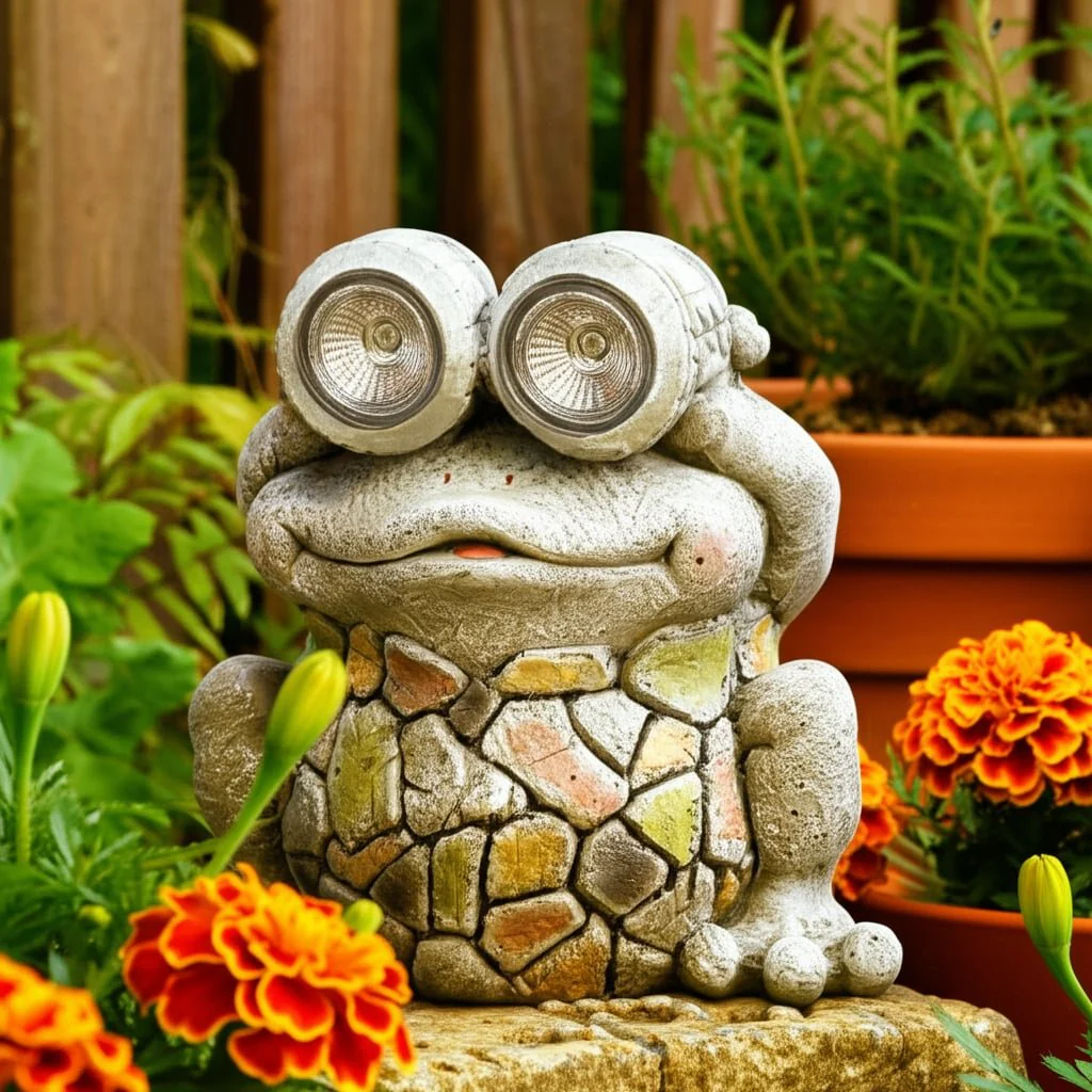12" Frog With Solar Goggles, Multi - Image 10