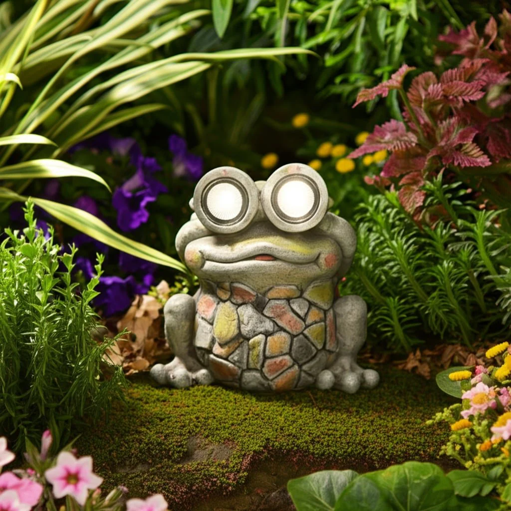 12" Frog With Solar Goggles, Multi - Image 11