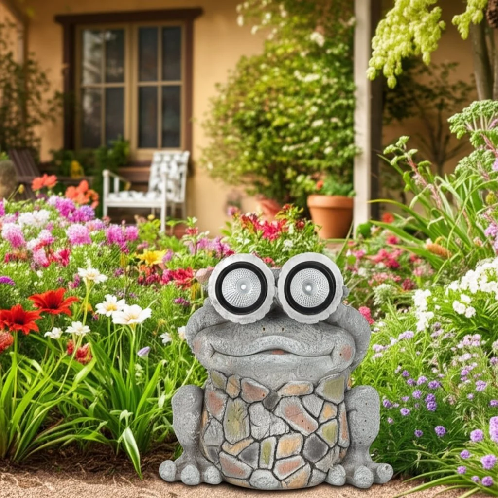 12" Frog With Solar Goggles, Multi - Image 12