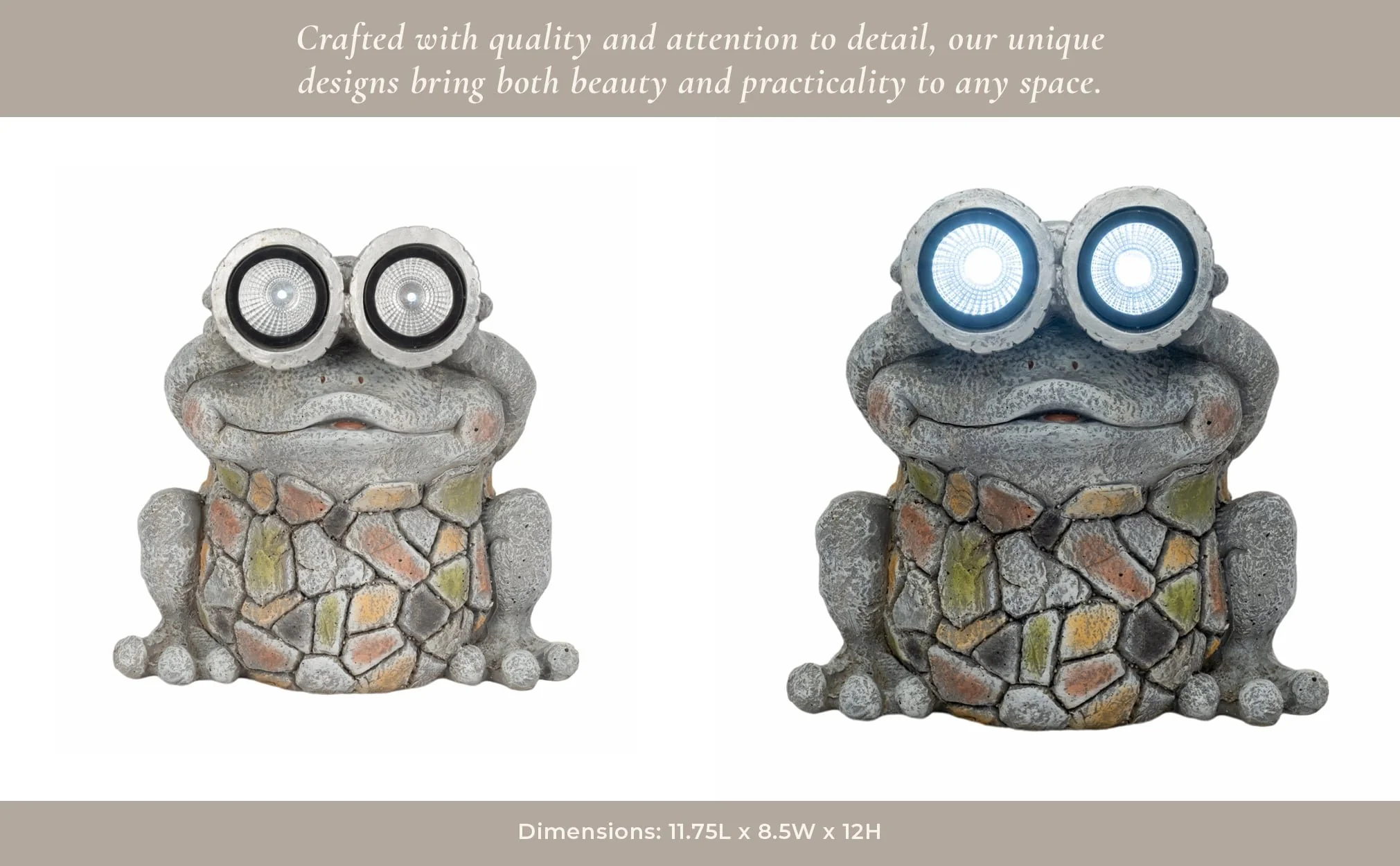 12" Frog With Solar Goggles, Multi - Image 14