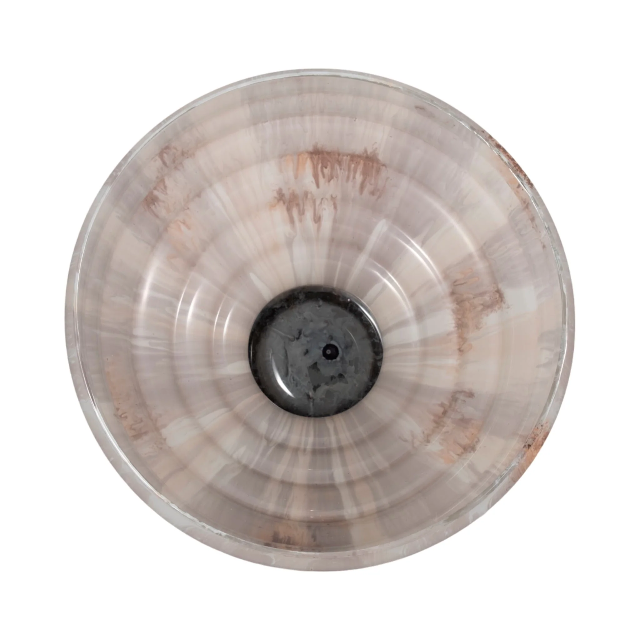 12" Glass Pedestal Bowl Opal Finish, Ivory Multi - Image 5