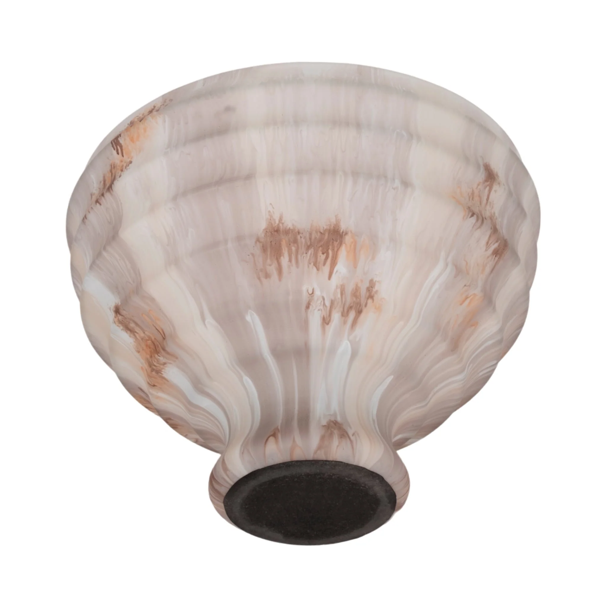 12" Glass Pedestal Bowl Opal Finish, Ivory Multi - Image 6